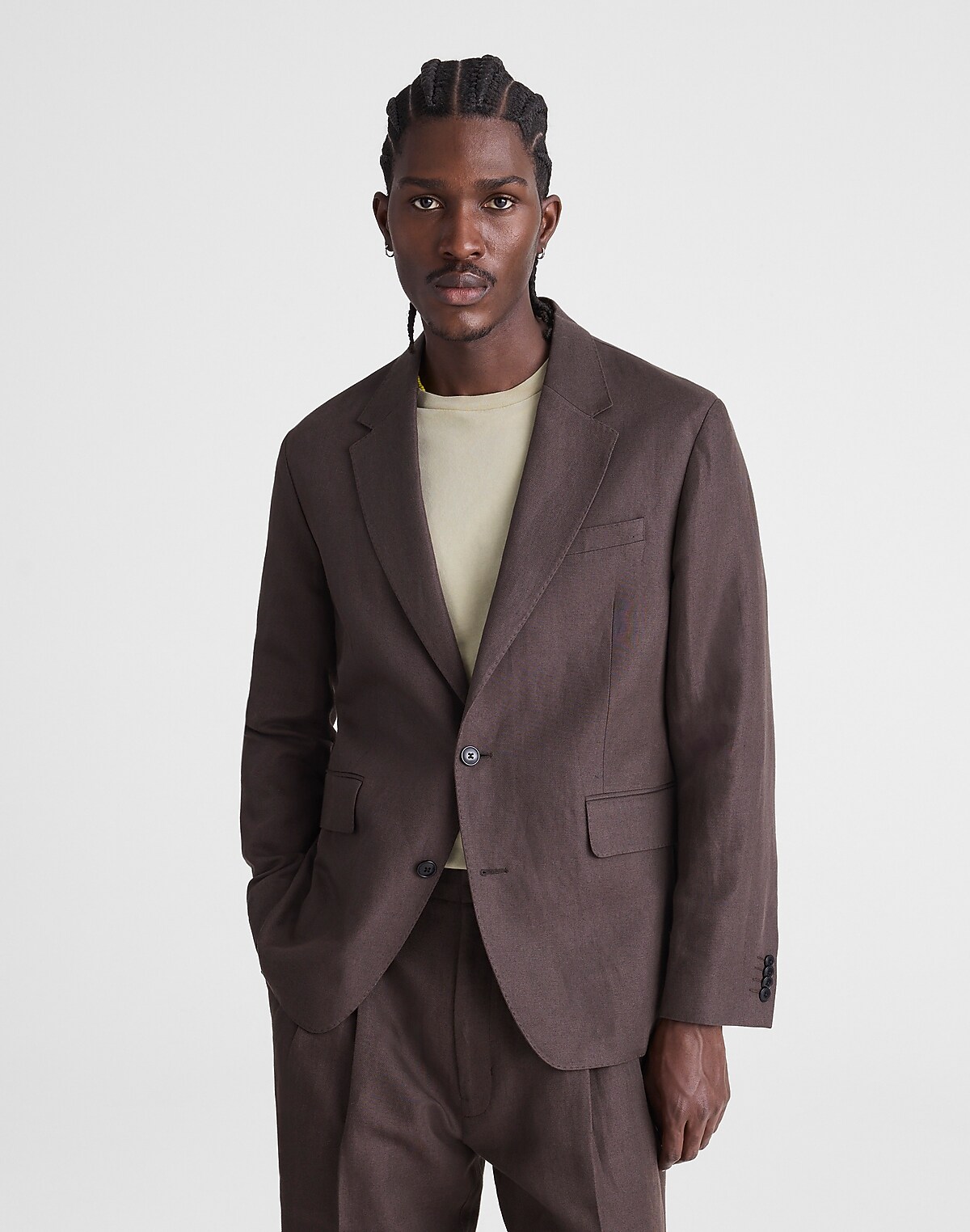 Unstructured Blazer in Linen-Cotton Blend