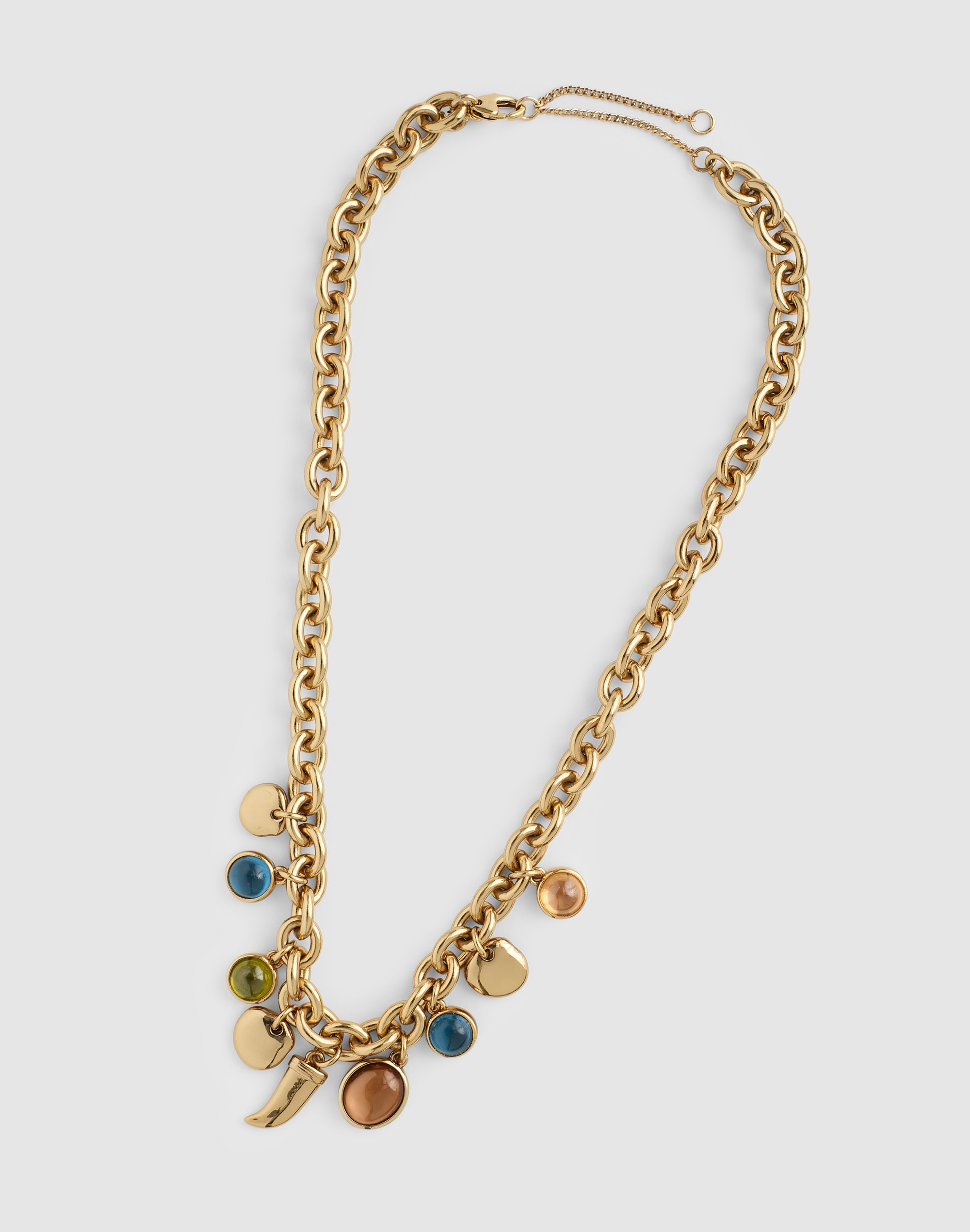 Chunky Oval Chain Charm Necklace