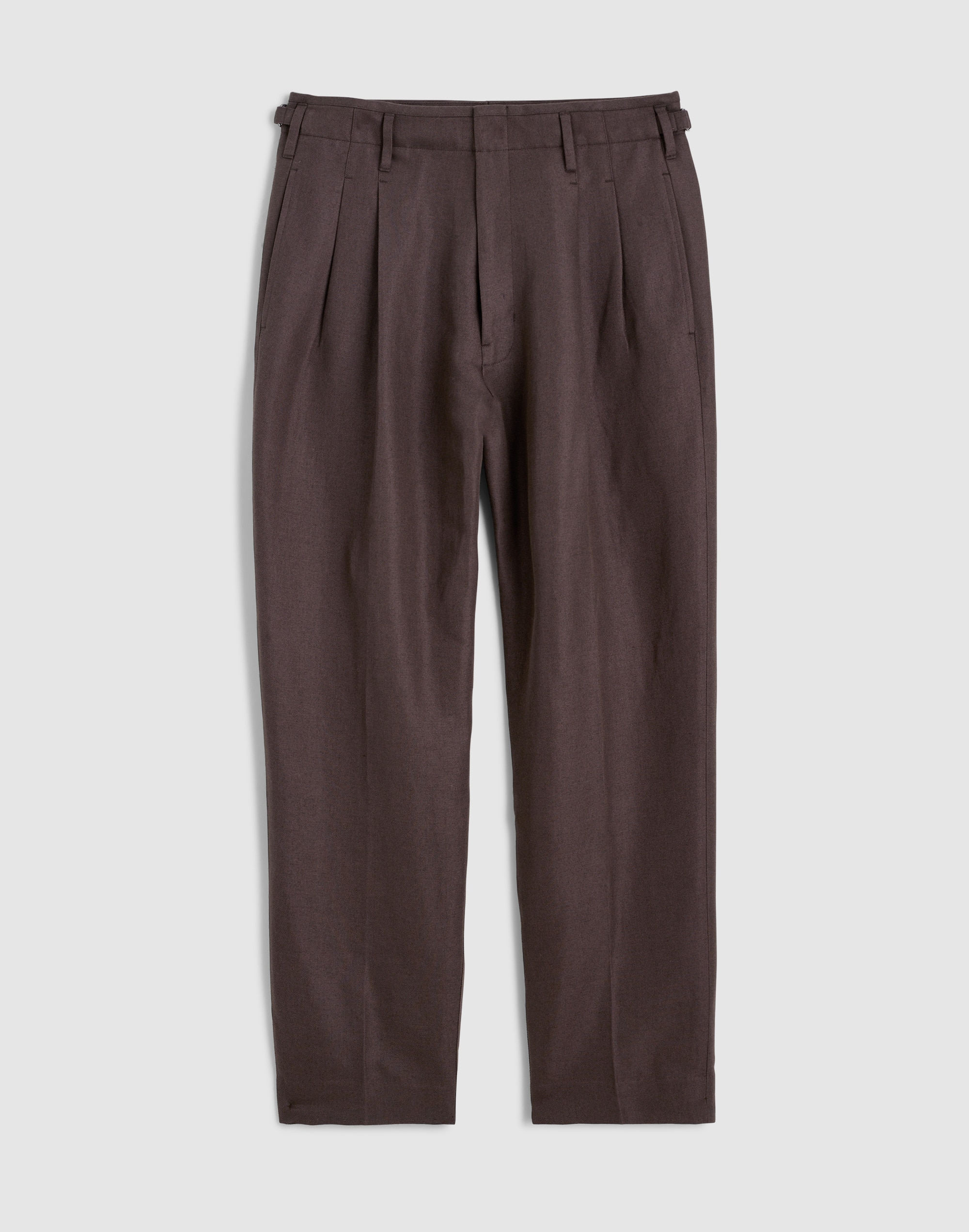 Double-Pleated Trousers in Linen-Cotton Blend