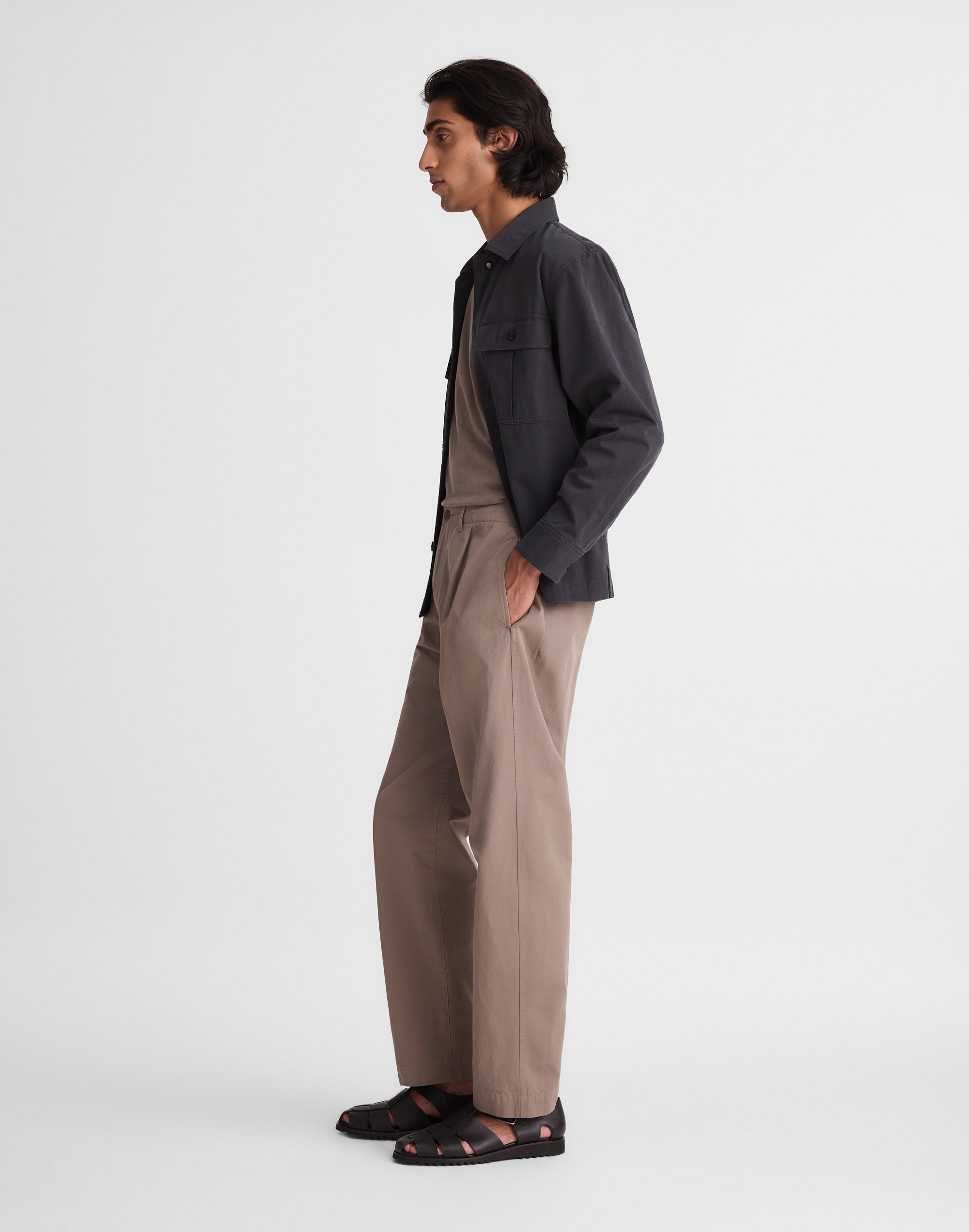 Pleated Chino Pants in Uniform Twill
