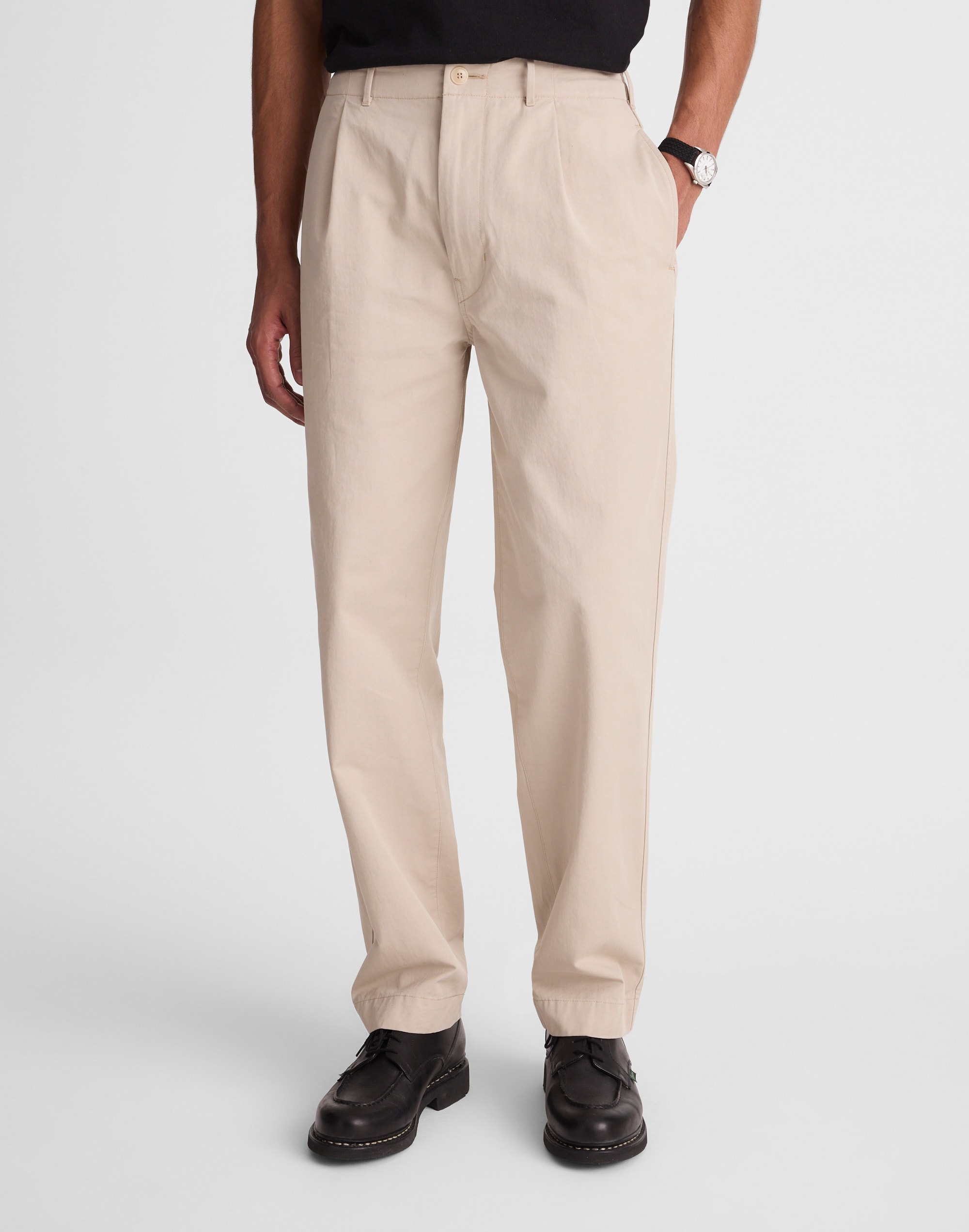Pleated Chino Pants in Uniform Twill