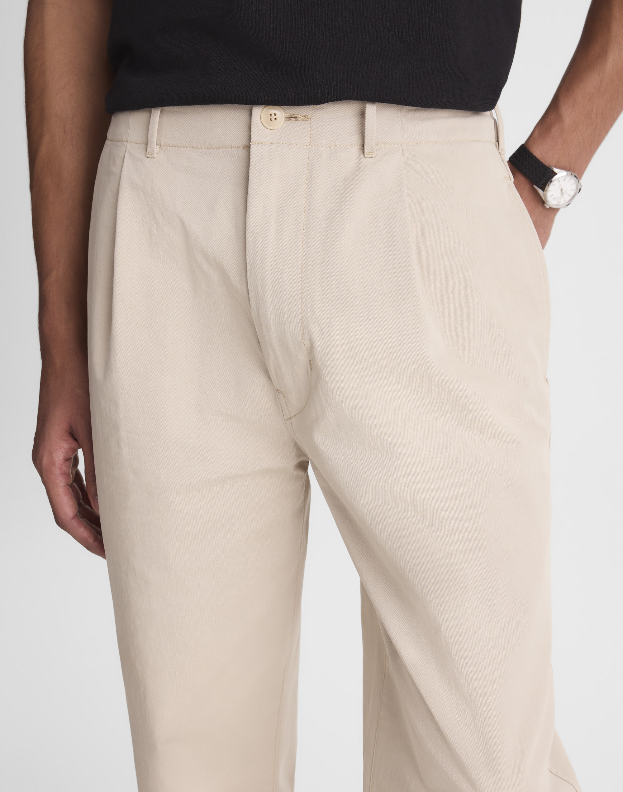Pleated Chino Pants in Uniform Twill