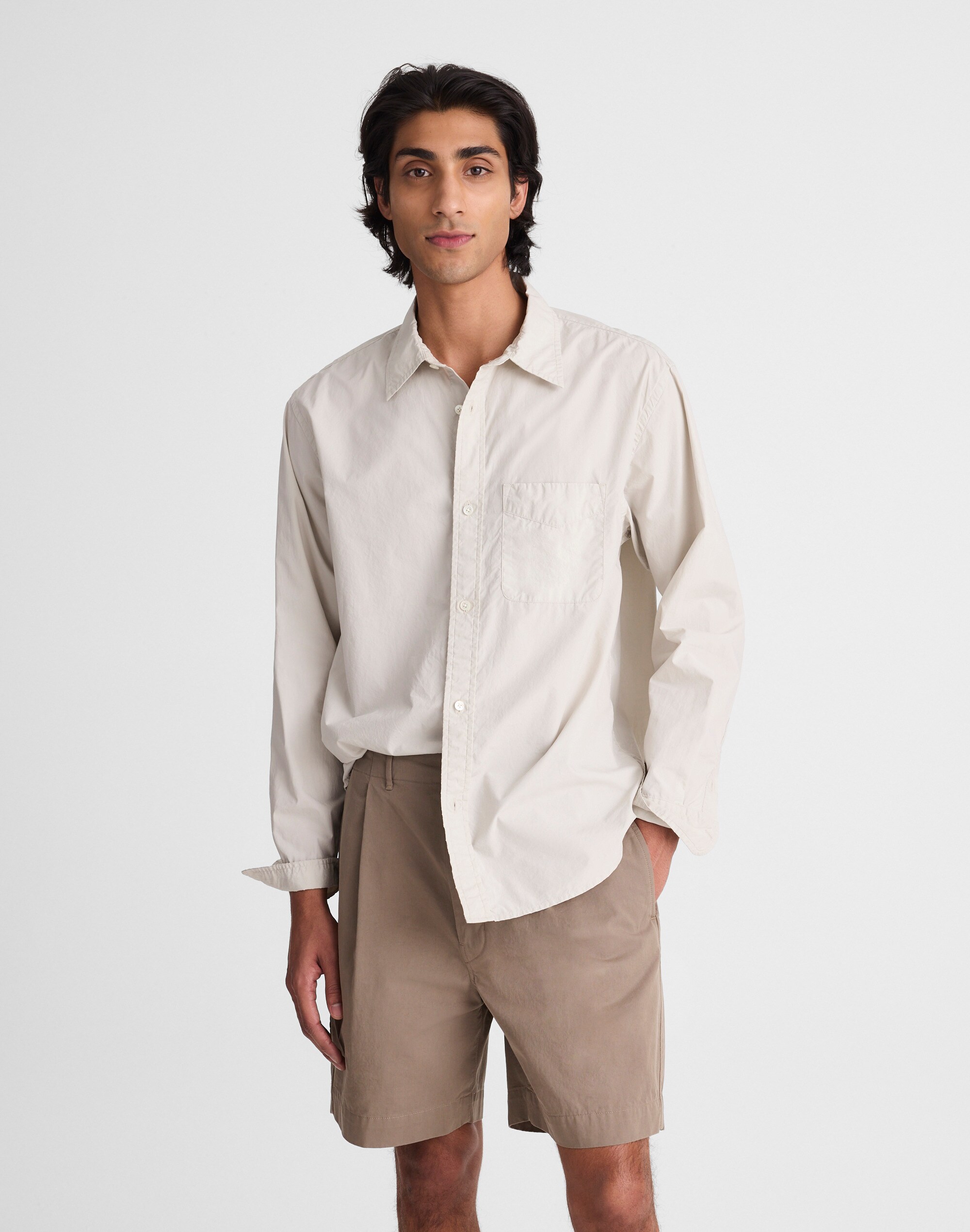 Pleated Chino Shorts in Uniform Twill