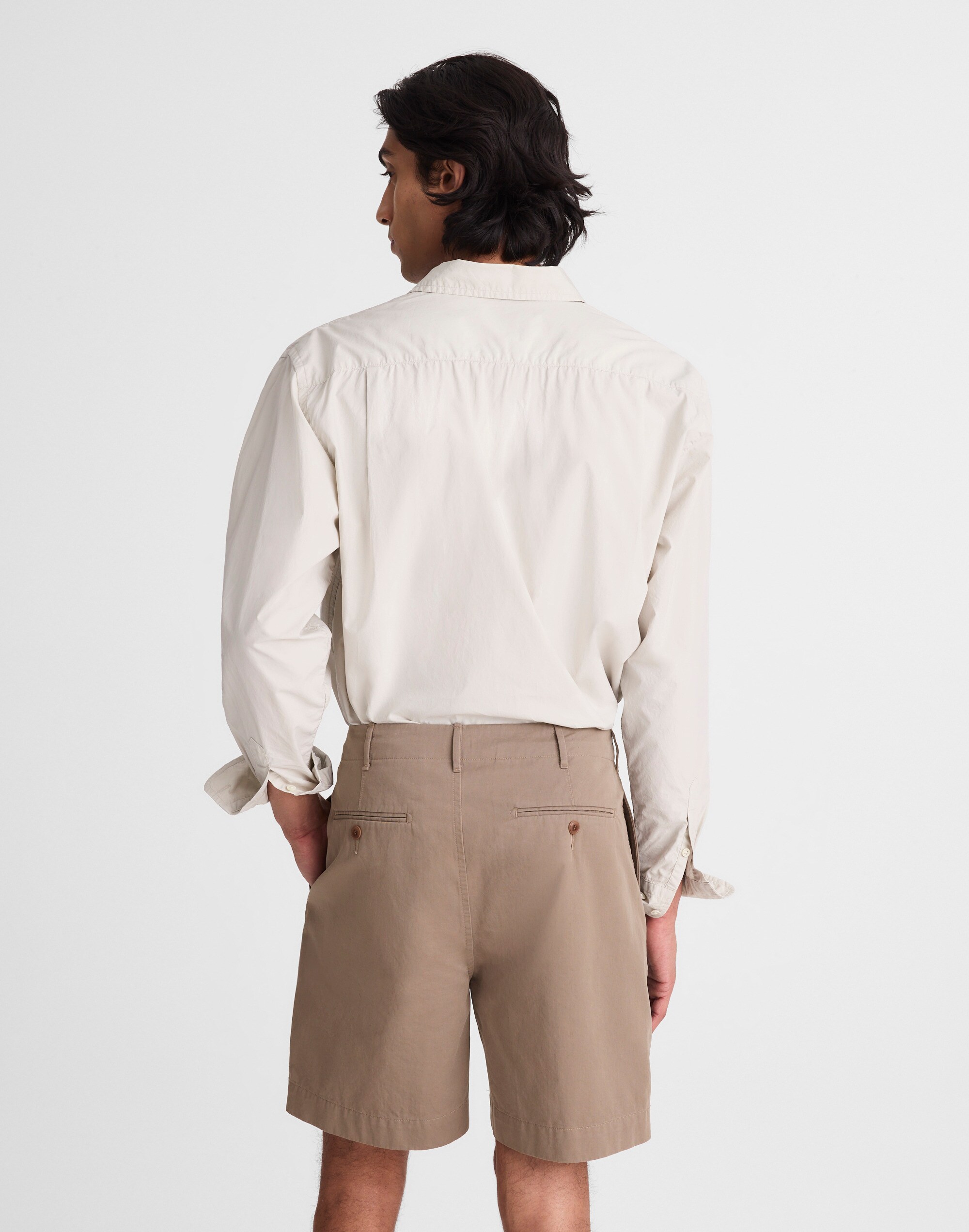 Pleated Chino Shorts in Uniform Twill