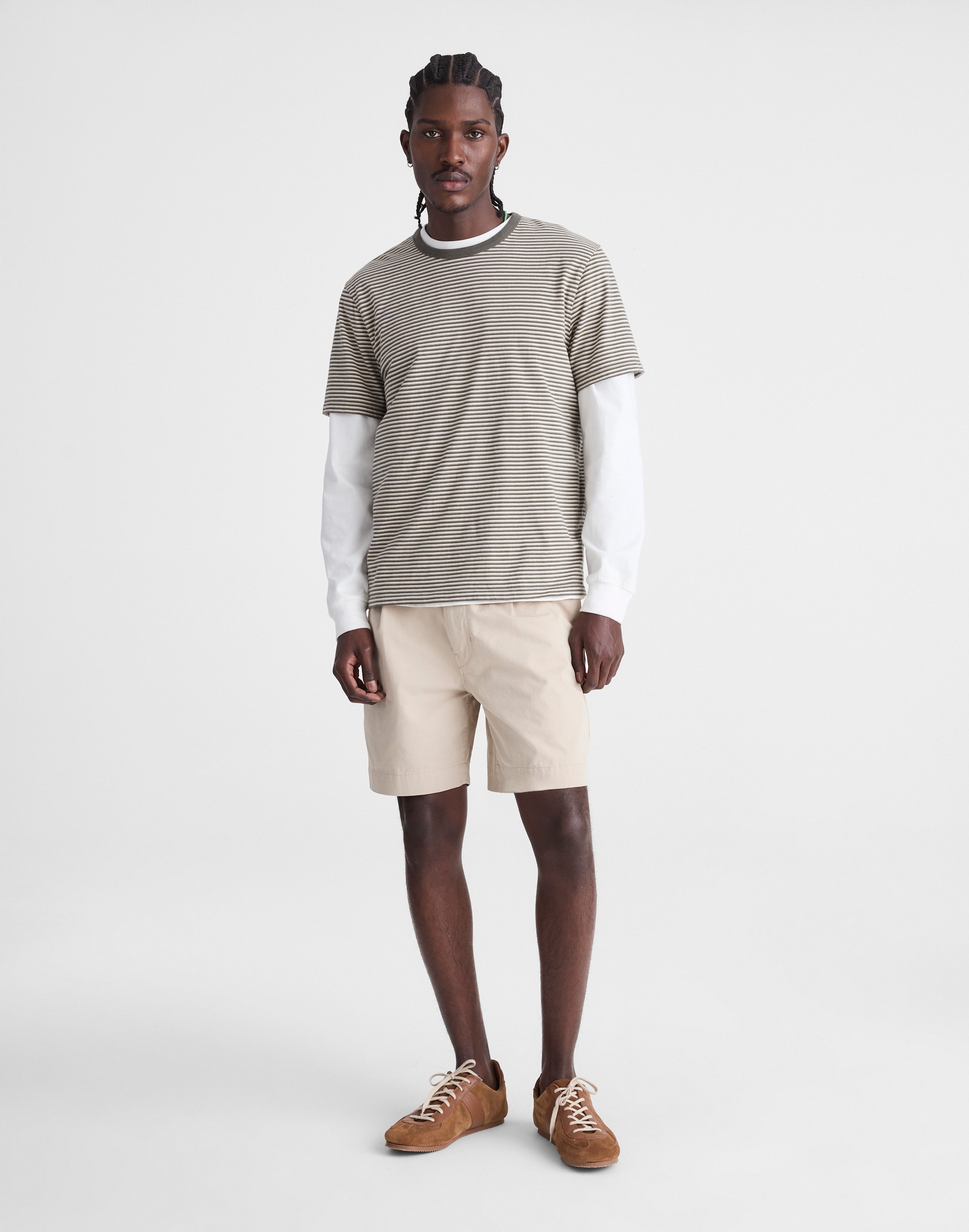 Pleated Chino Shorts in Uniform Twill