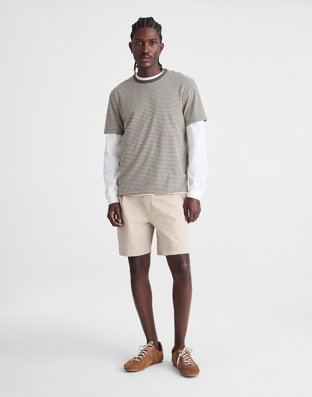 Pleated Chino Shorts in Uniform Twill