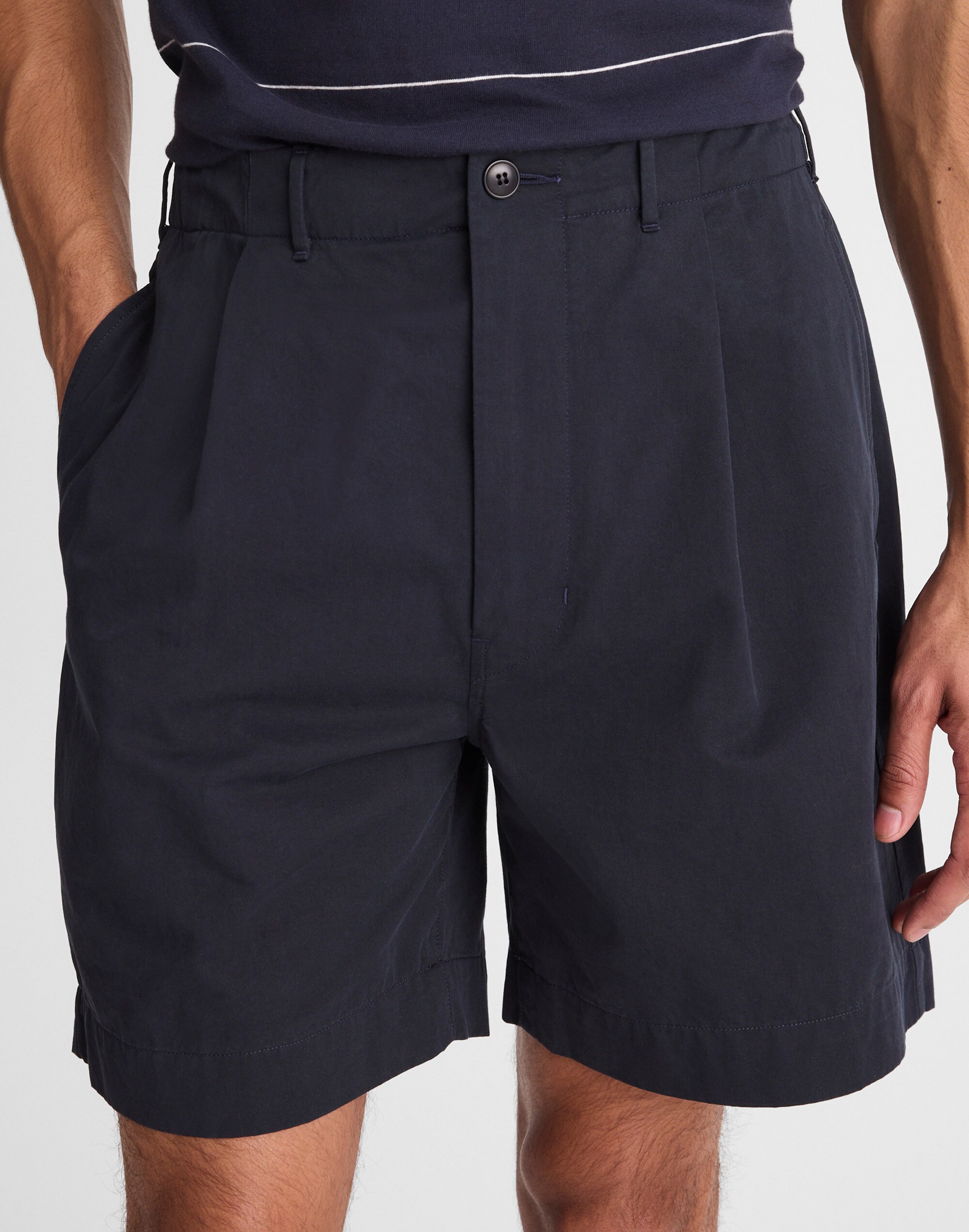 Pleated Chino Shorts in Uniform Twill