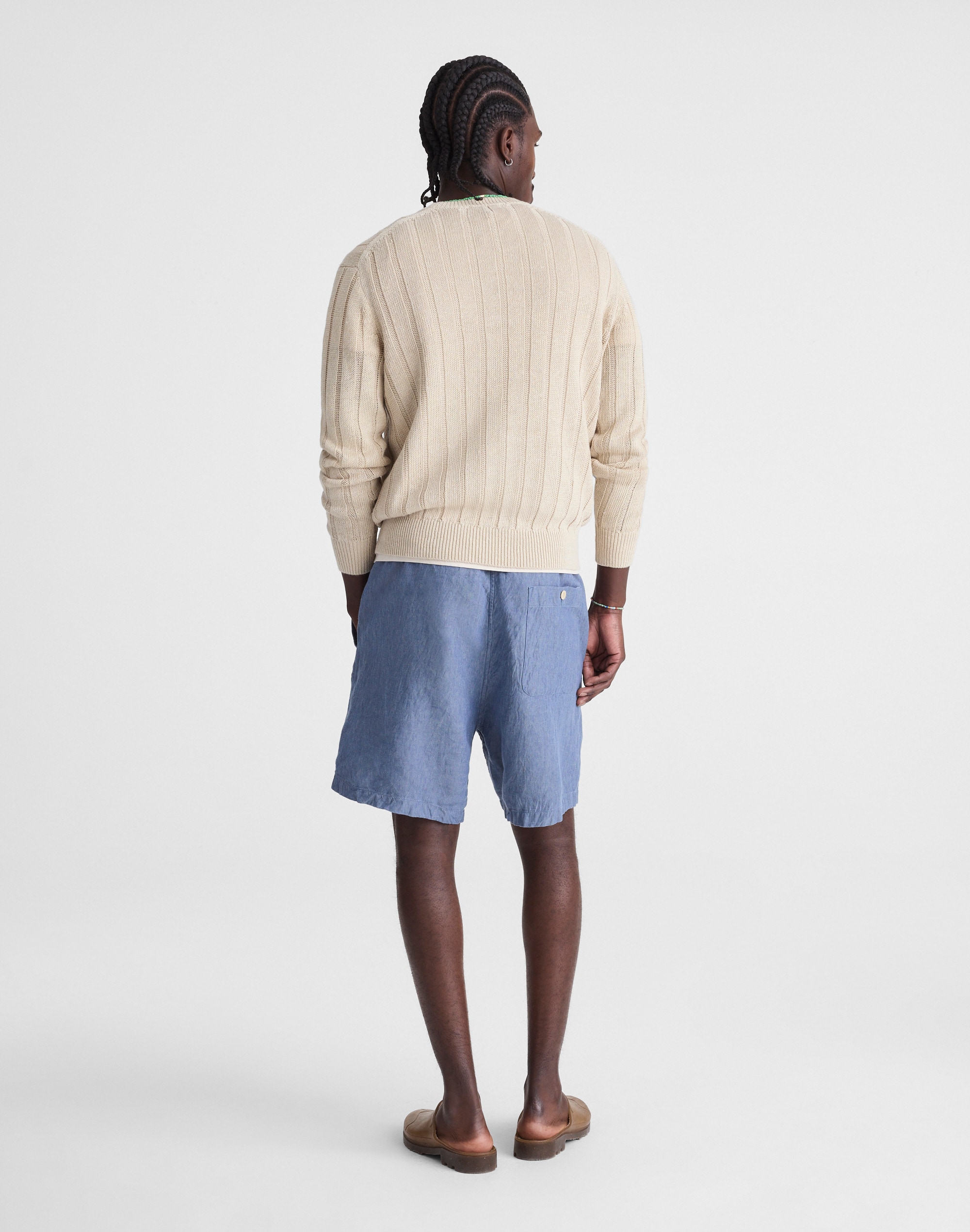 Pull-On Shorts in Linen