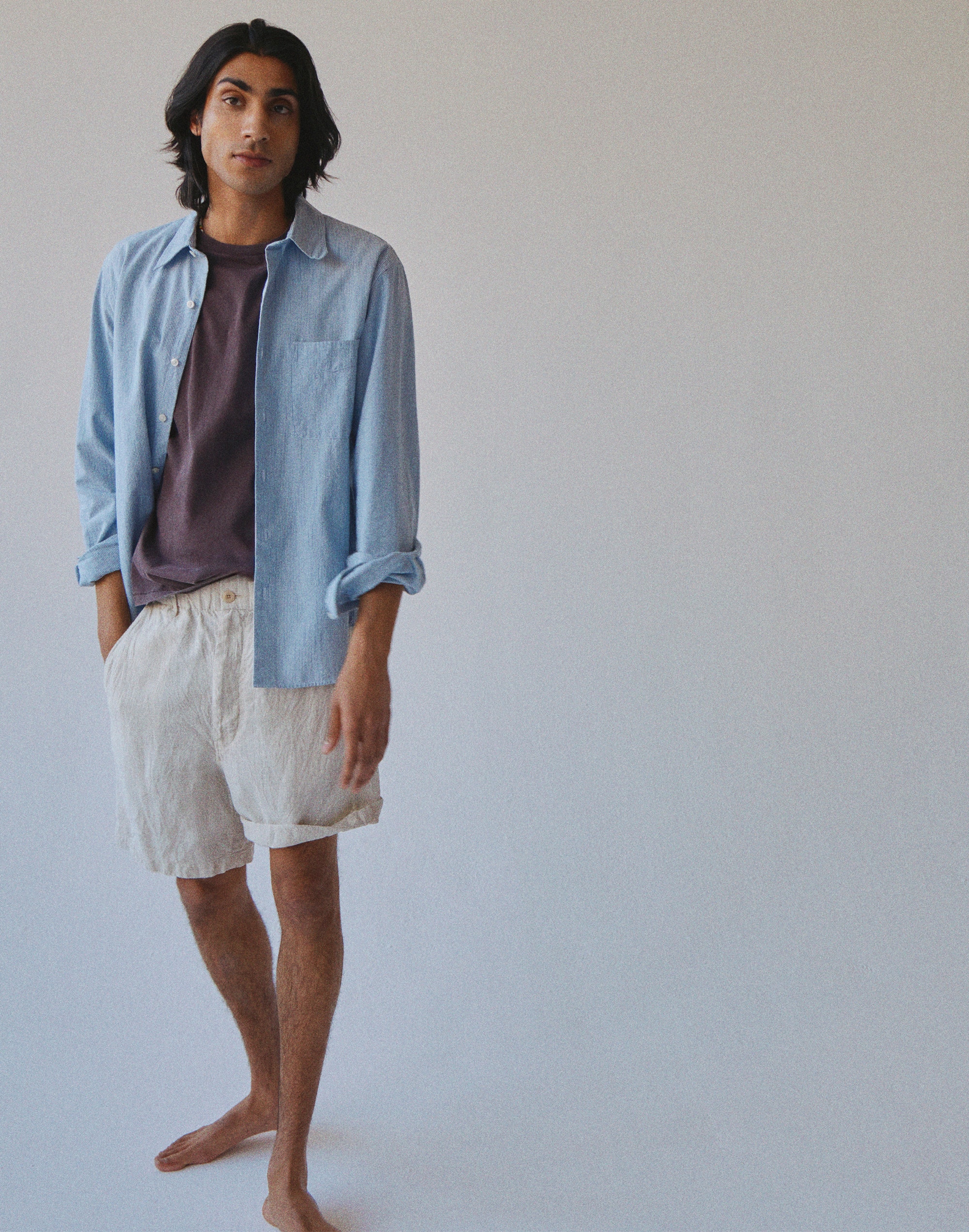 Pull-On Shorts in Linen