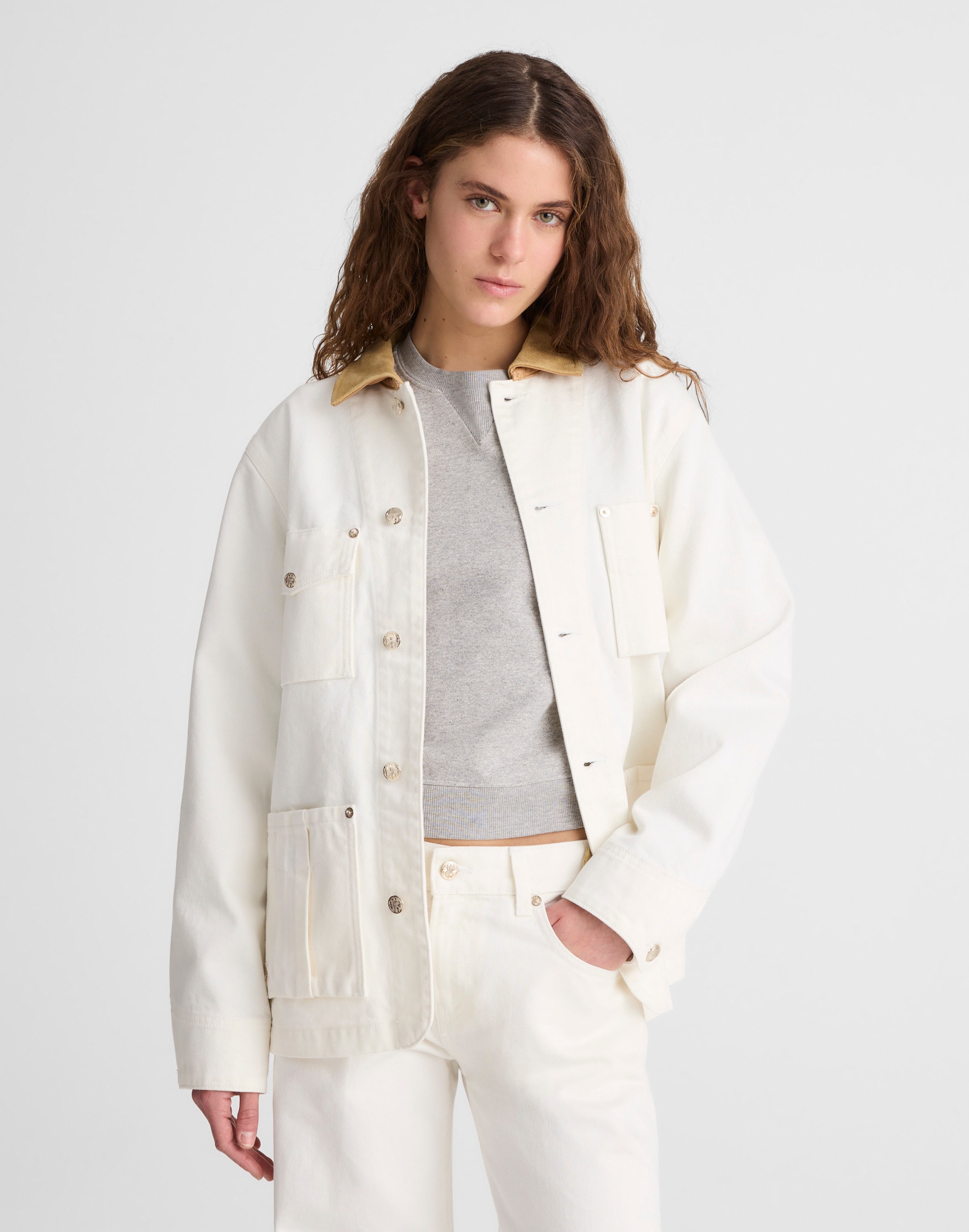 madewell x benjamin talley smith the fairview barn jacket in chalk wash
