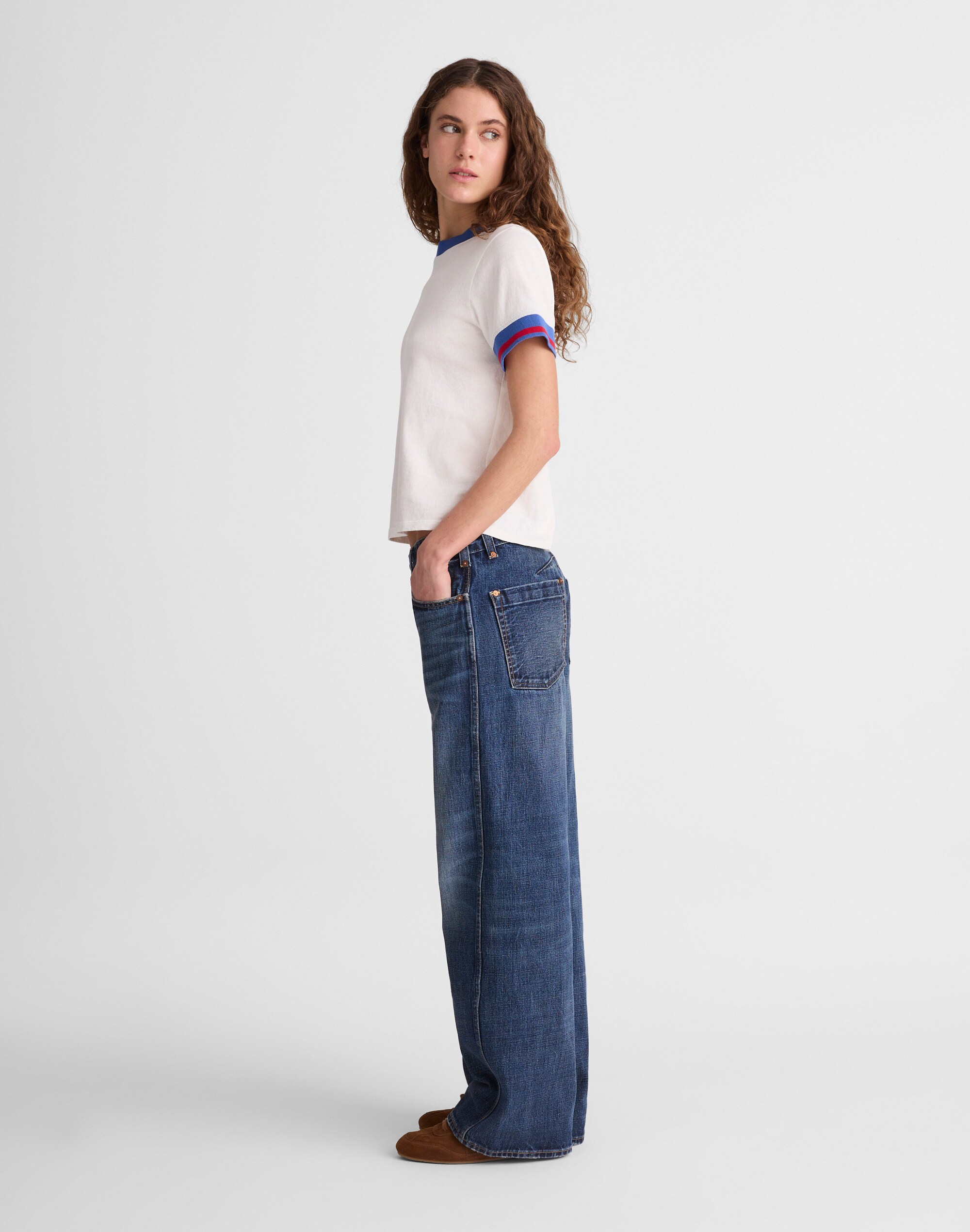 Low-Slung Baggy Jeans in Japanese Denim