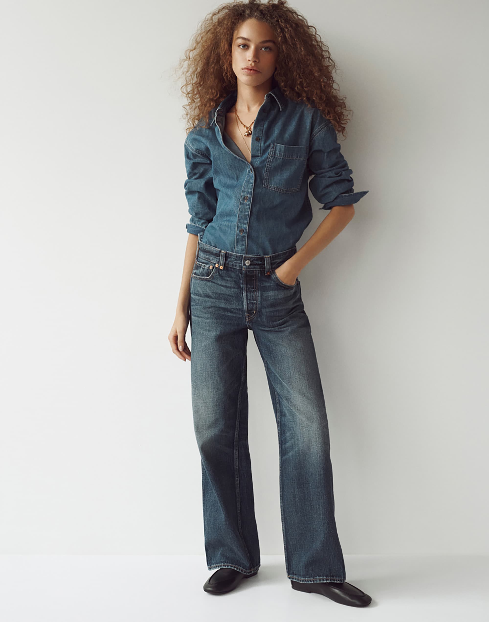 Low-Slung Baggy Jeans in Japanese Denim