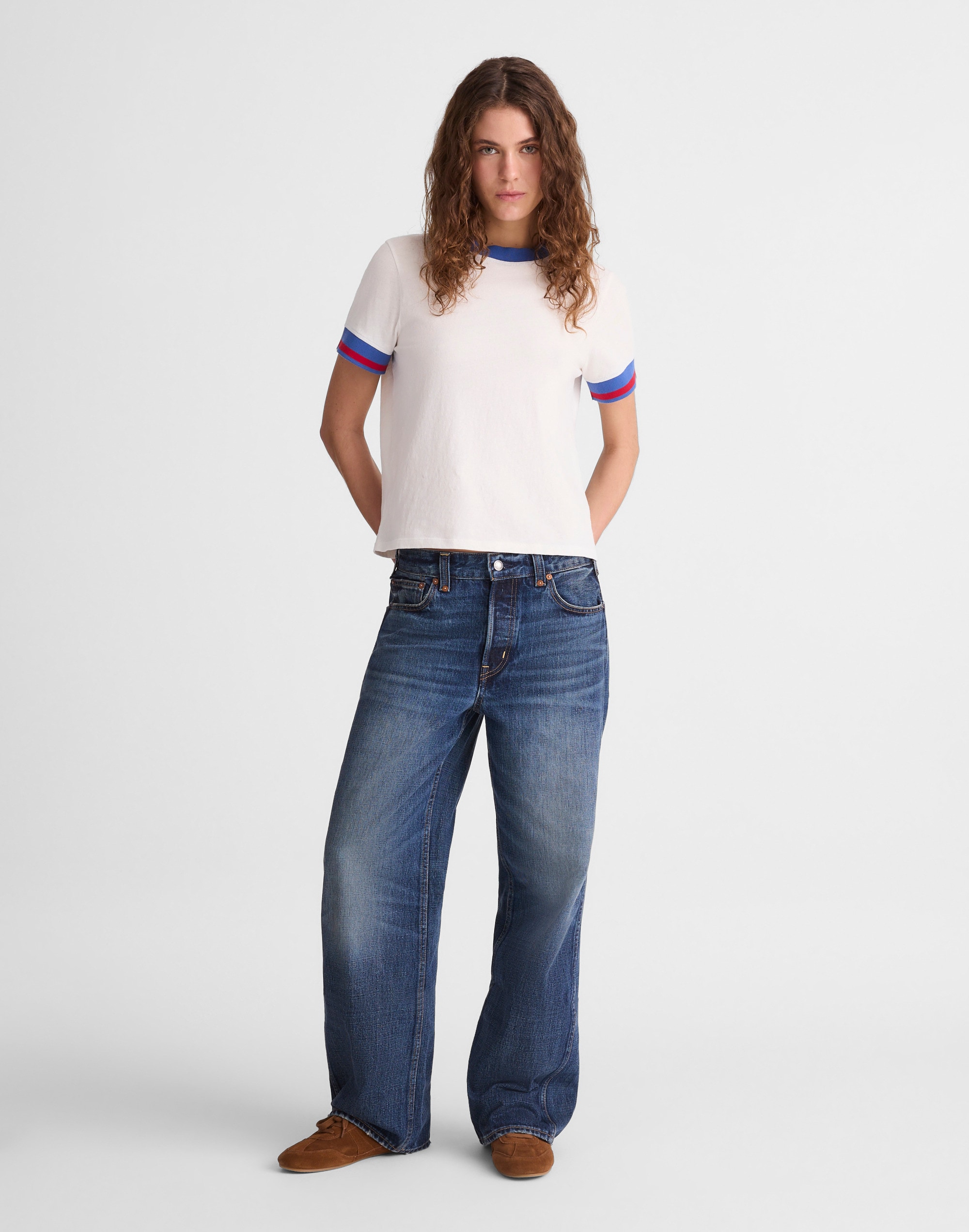 low-slung baggy jeans in japanese denim