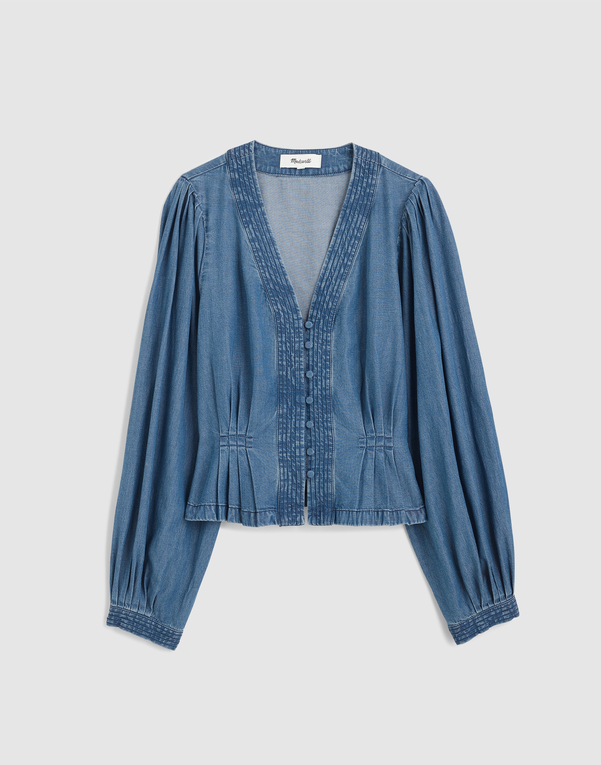 Denim Button-Front Top
