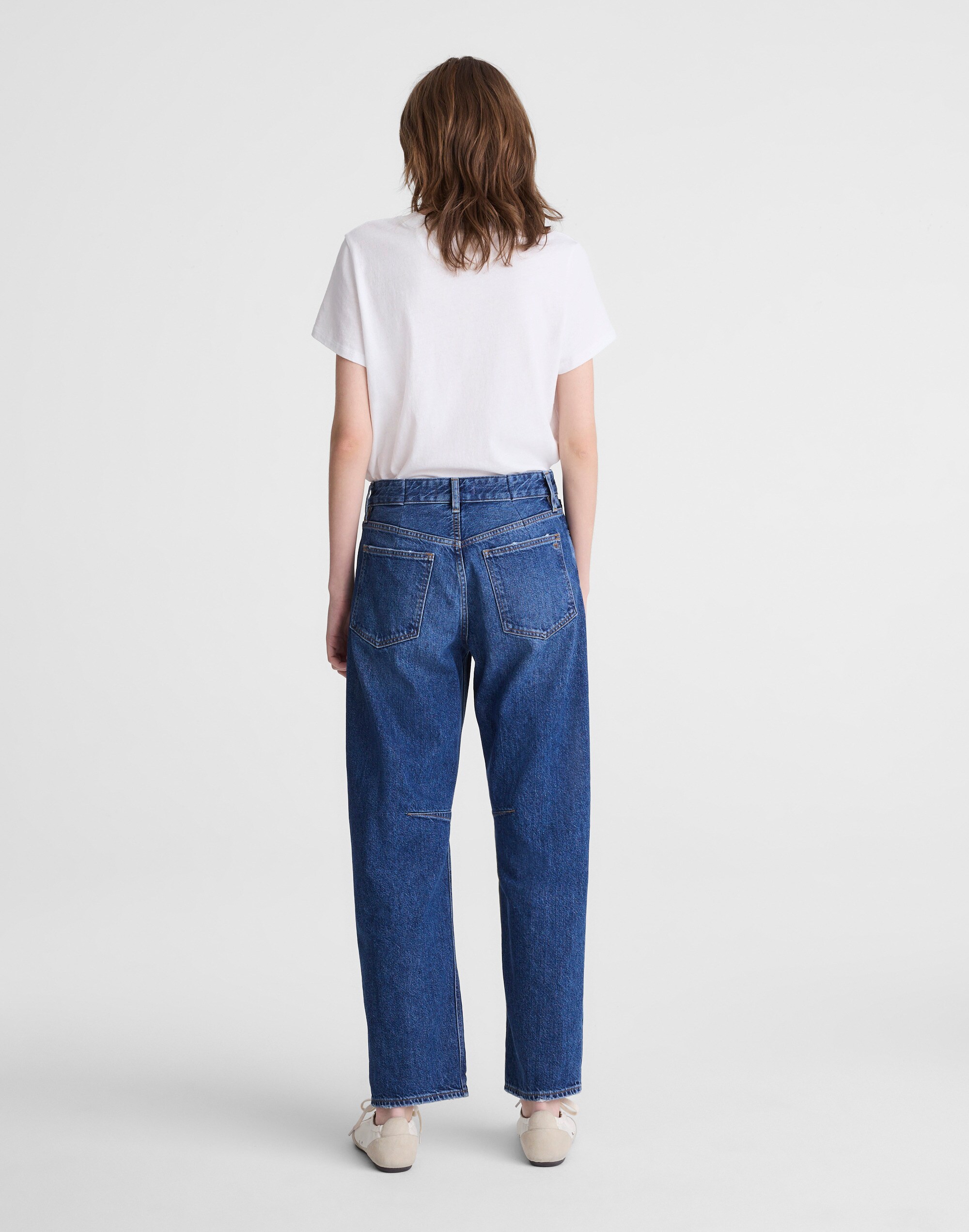 Circular Darted Barrel-Leg Jean