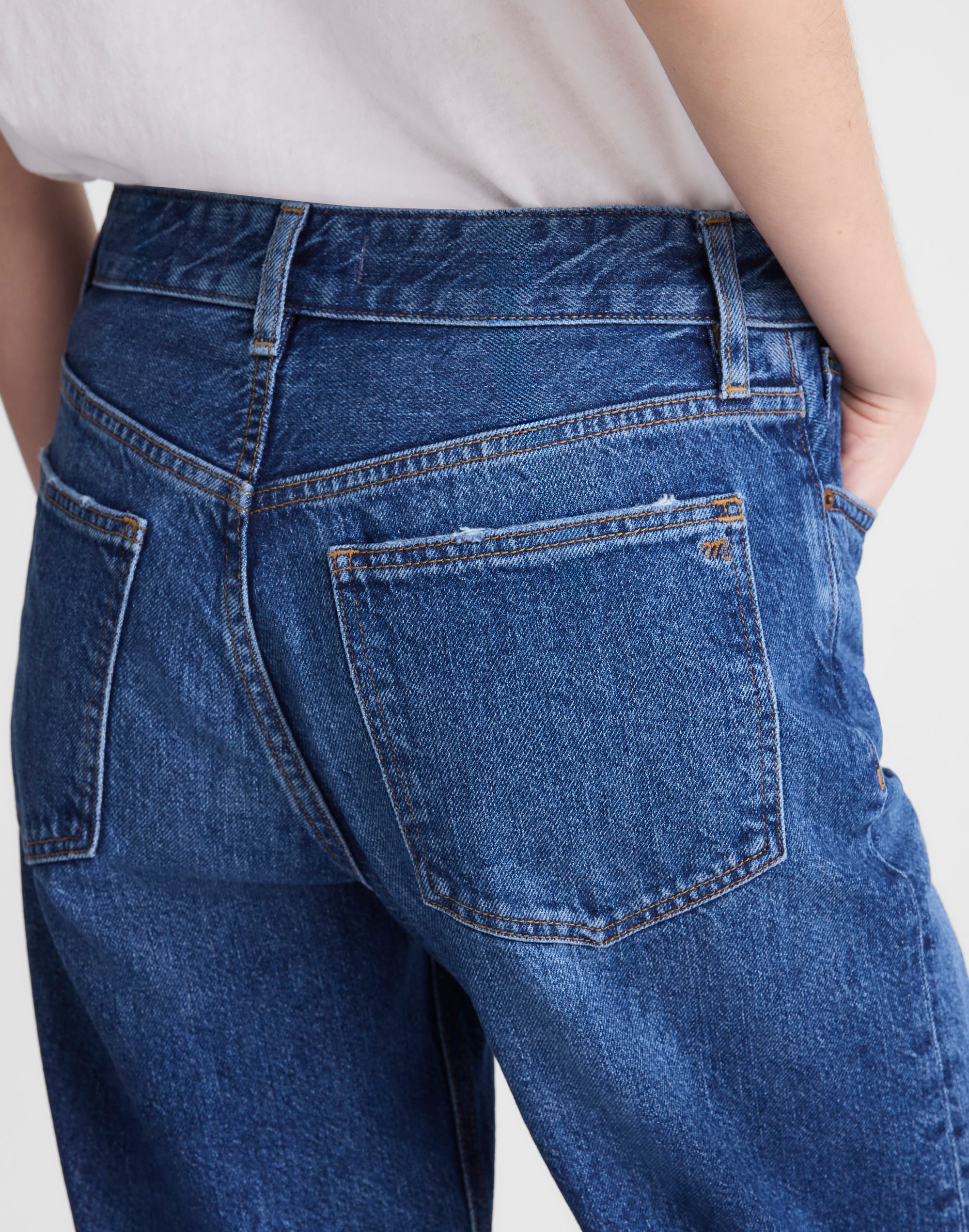 Circular Darted Barrel-Leg Jean