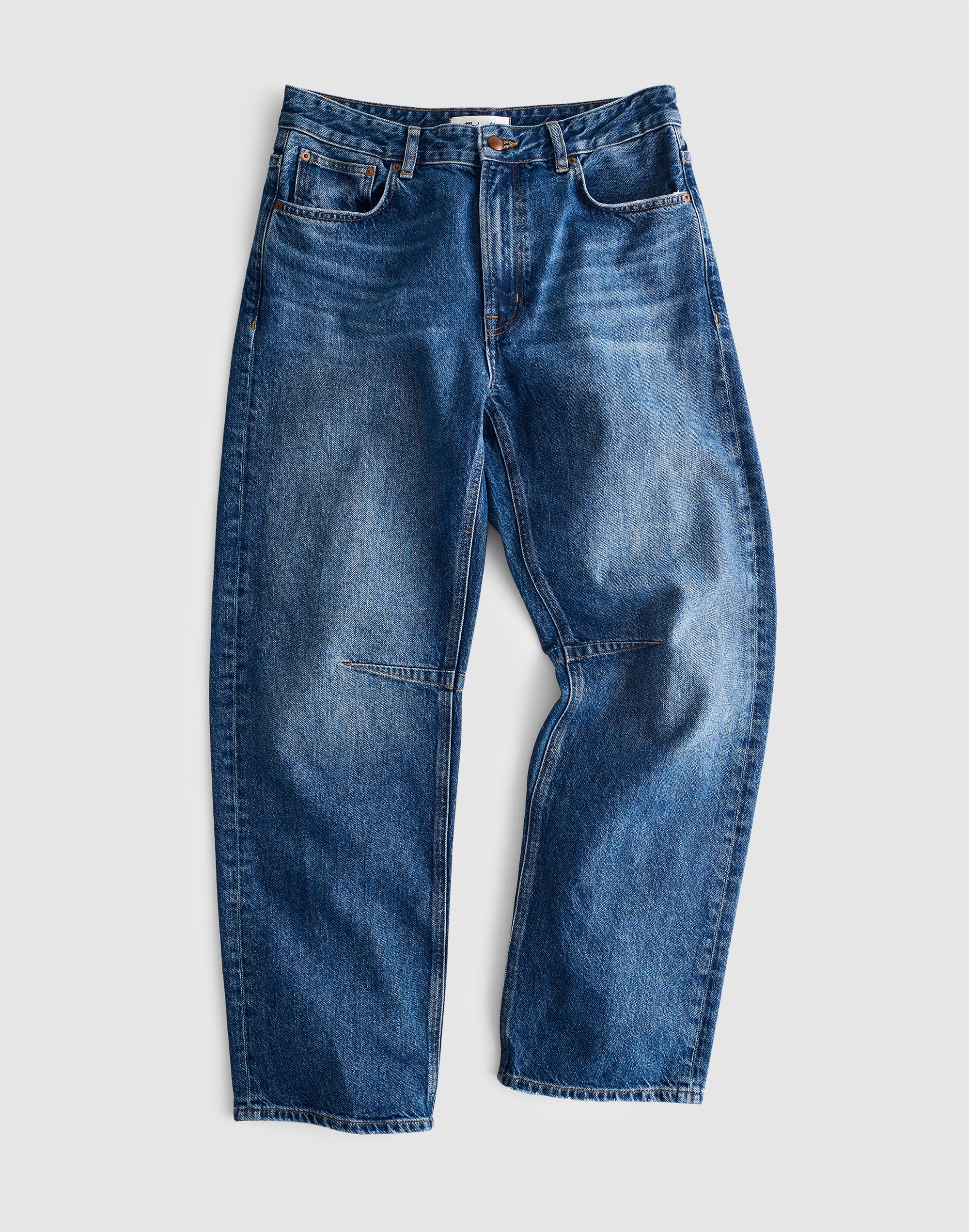 Circular Darted Barrel-Leg Jean