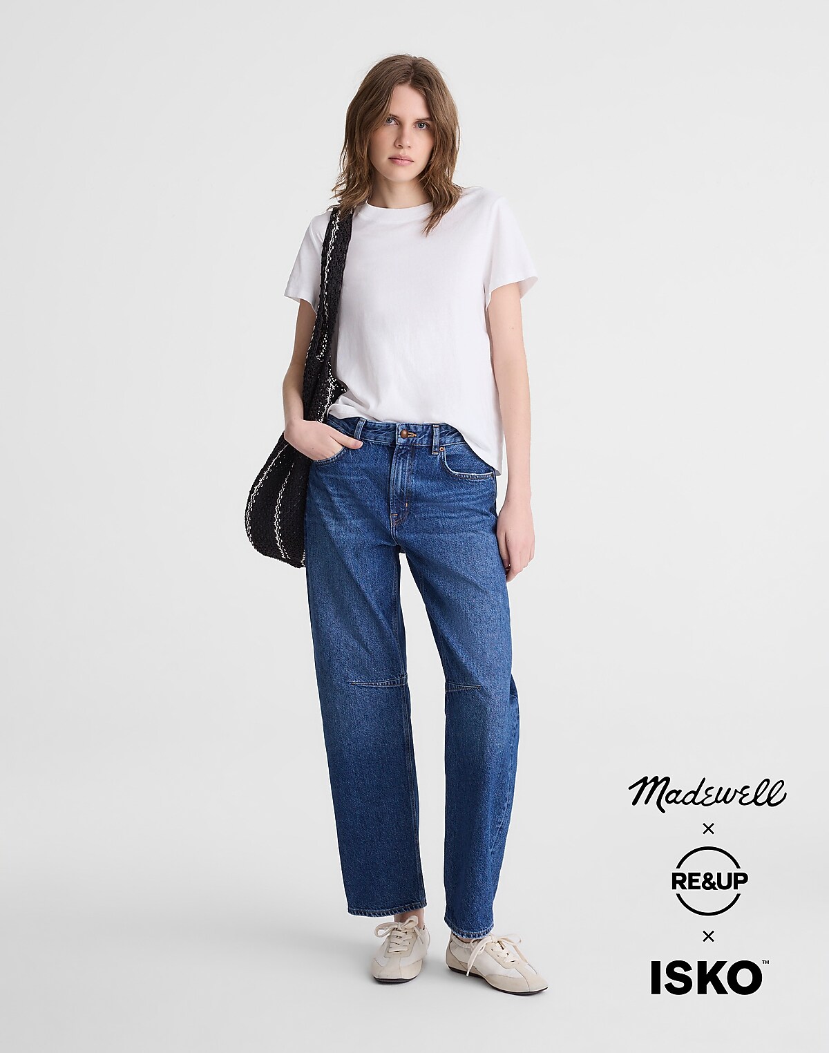 Circular Darted Barrel-Leg Jean