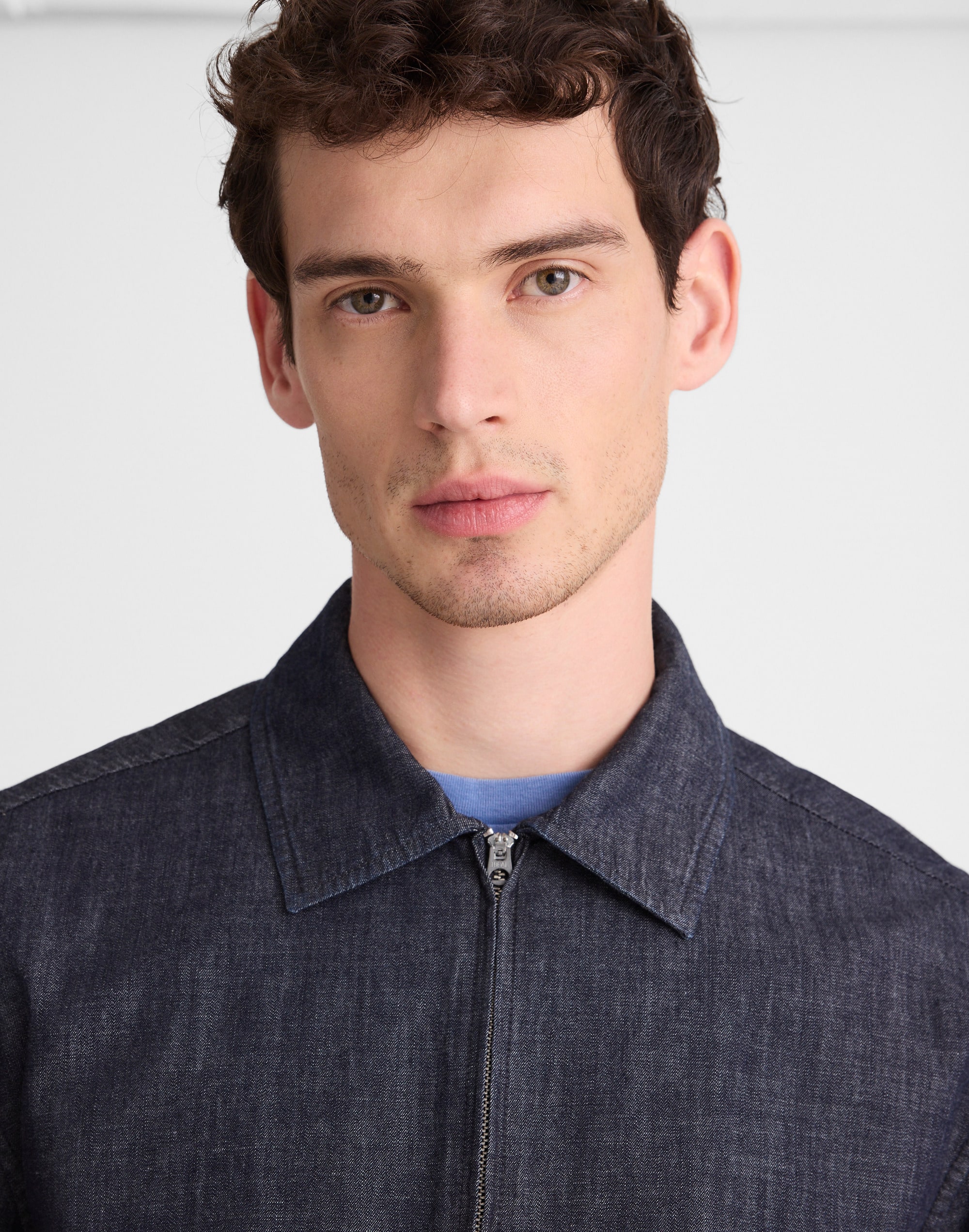 Zip-Front Jacket in Denim