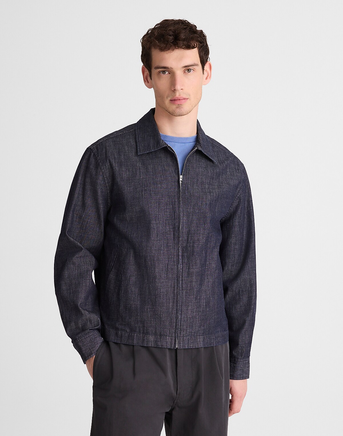 Zip-Front Jacket in Denim