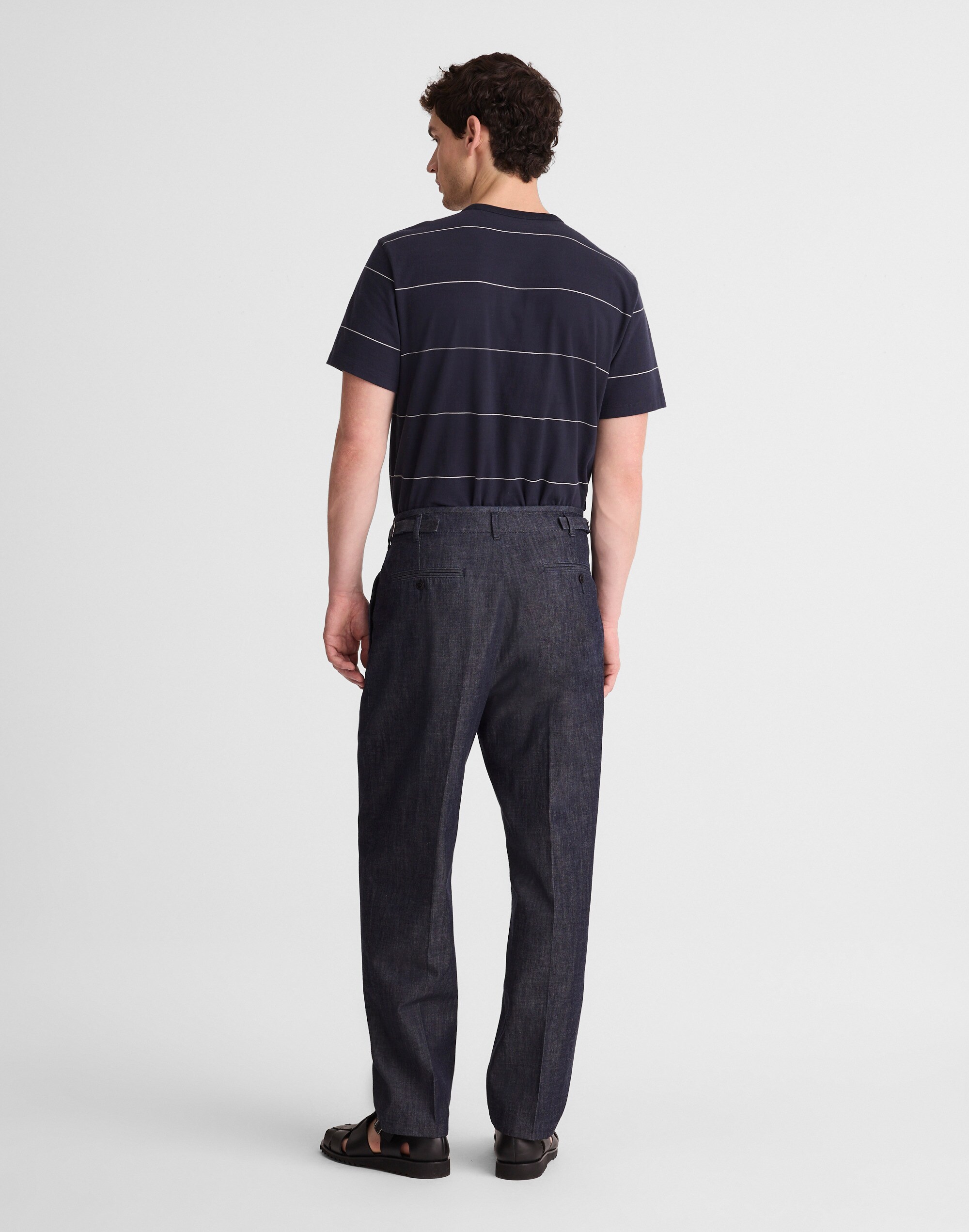 Denim Double-Pleated Trousers