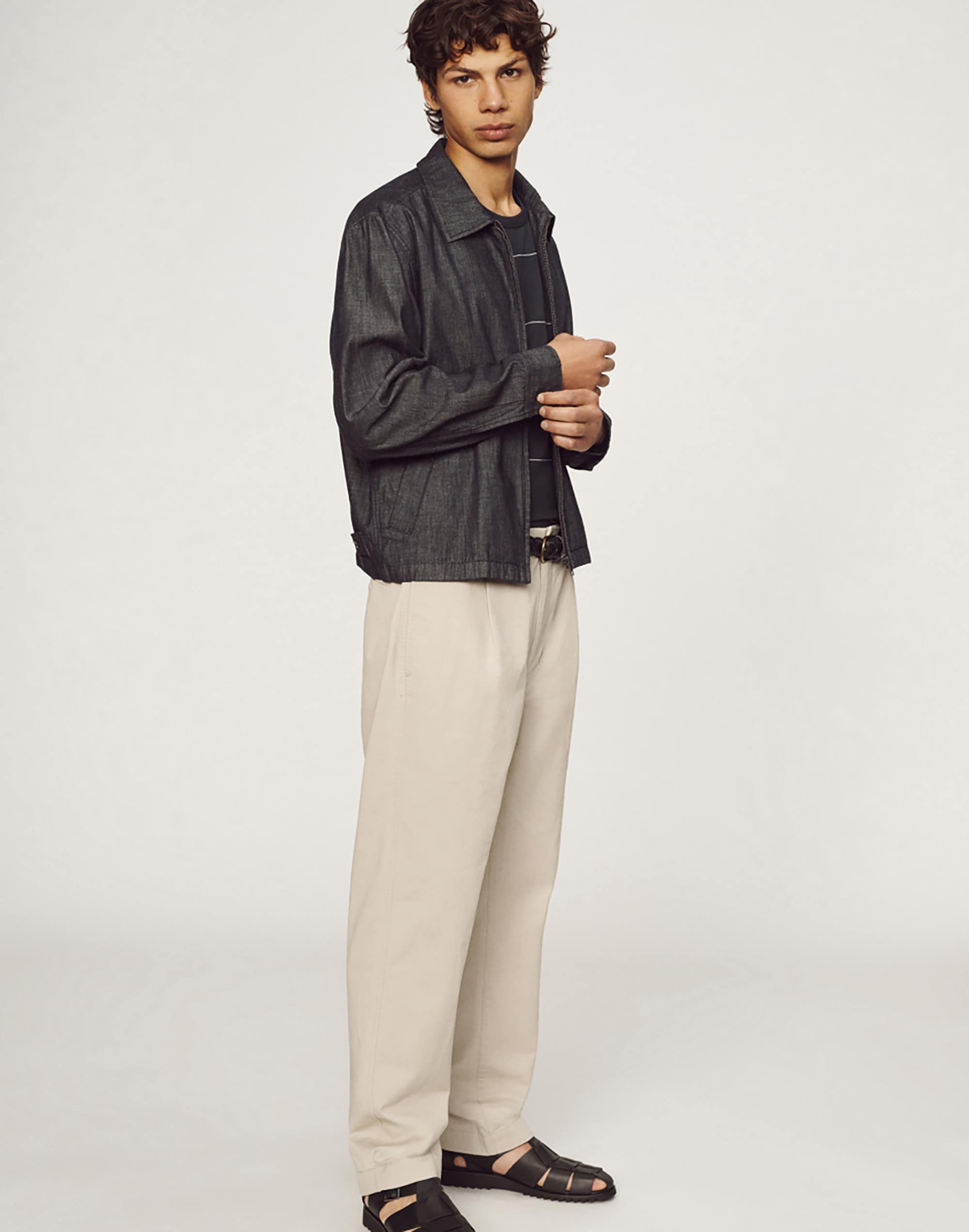 Denim Double-Pleated Trousers