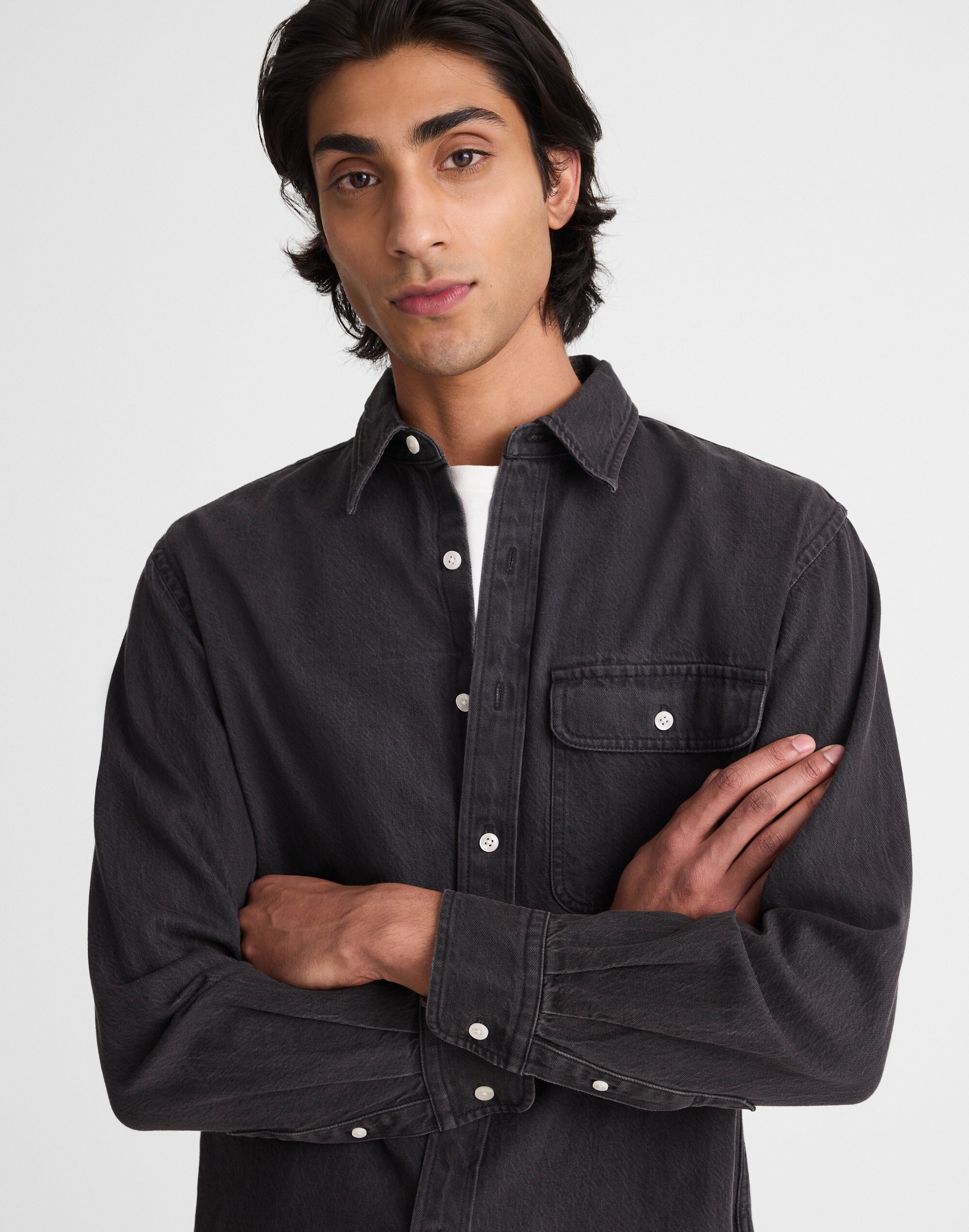 Single-Pocket Shirt in SoftFade Denim