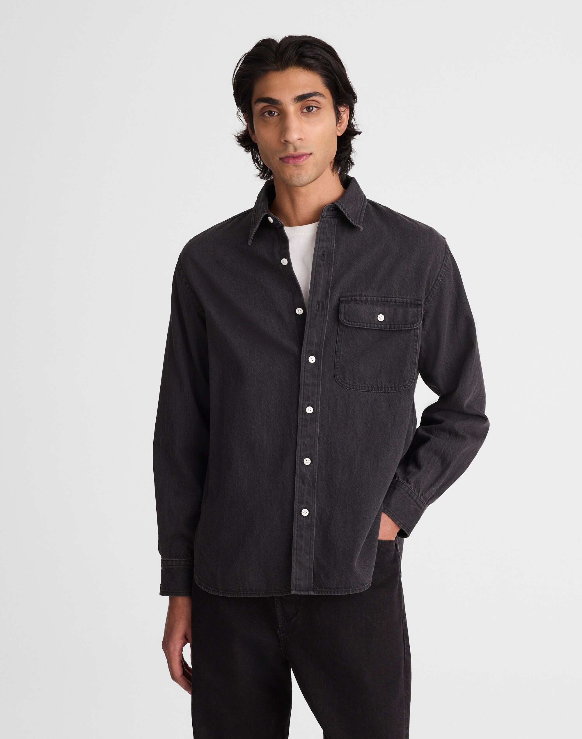 Single-Pocket Shirt in SoftFade Denim