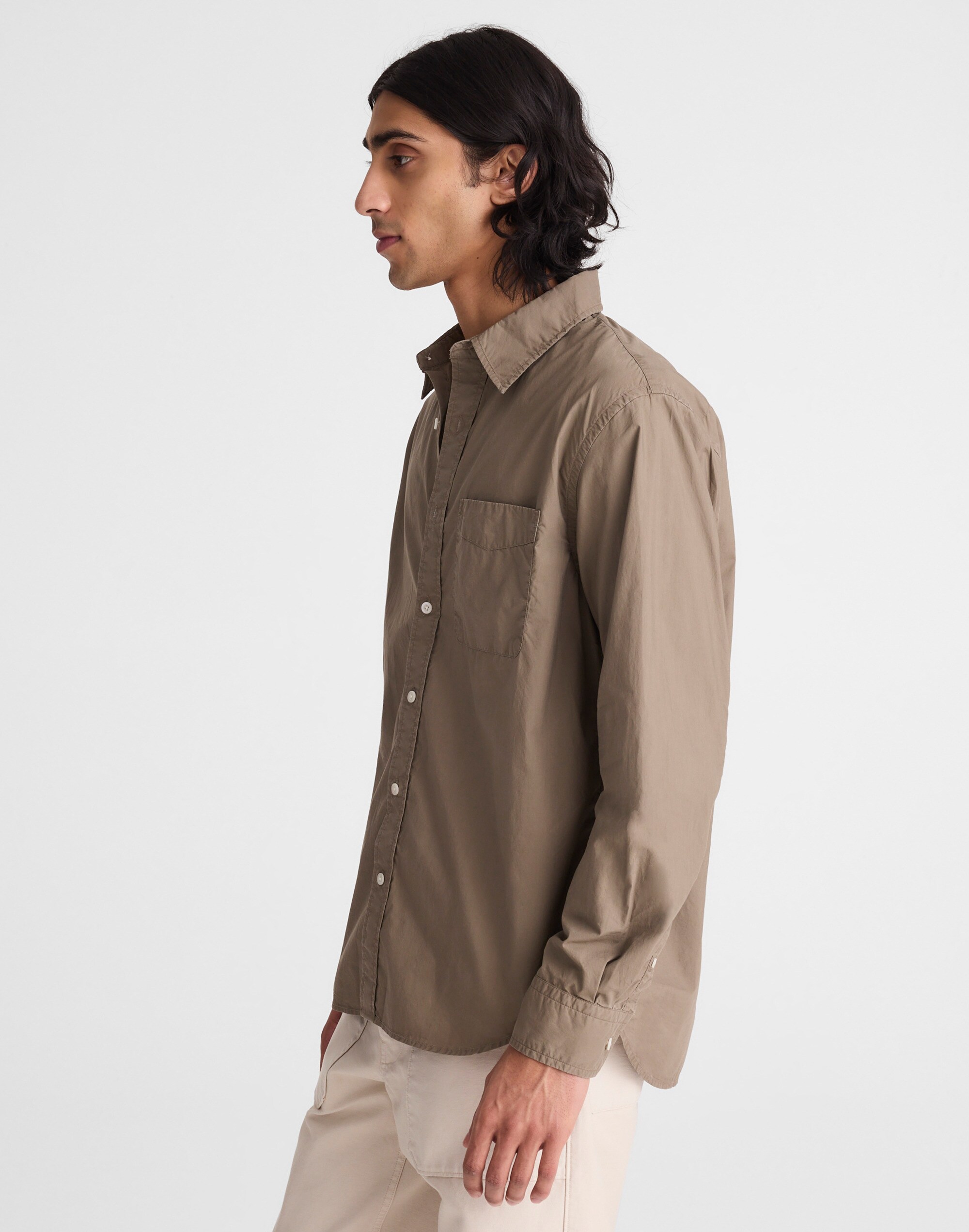 Button-Up Shirt in Crisp Poplin