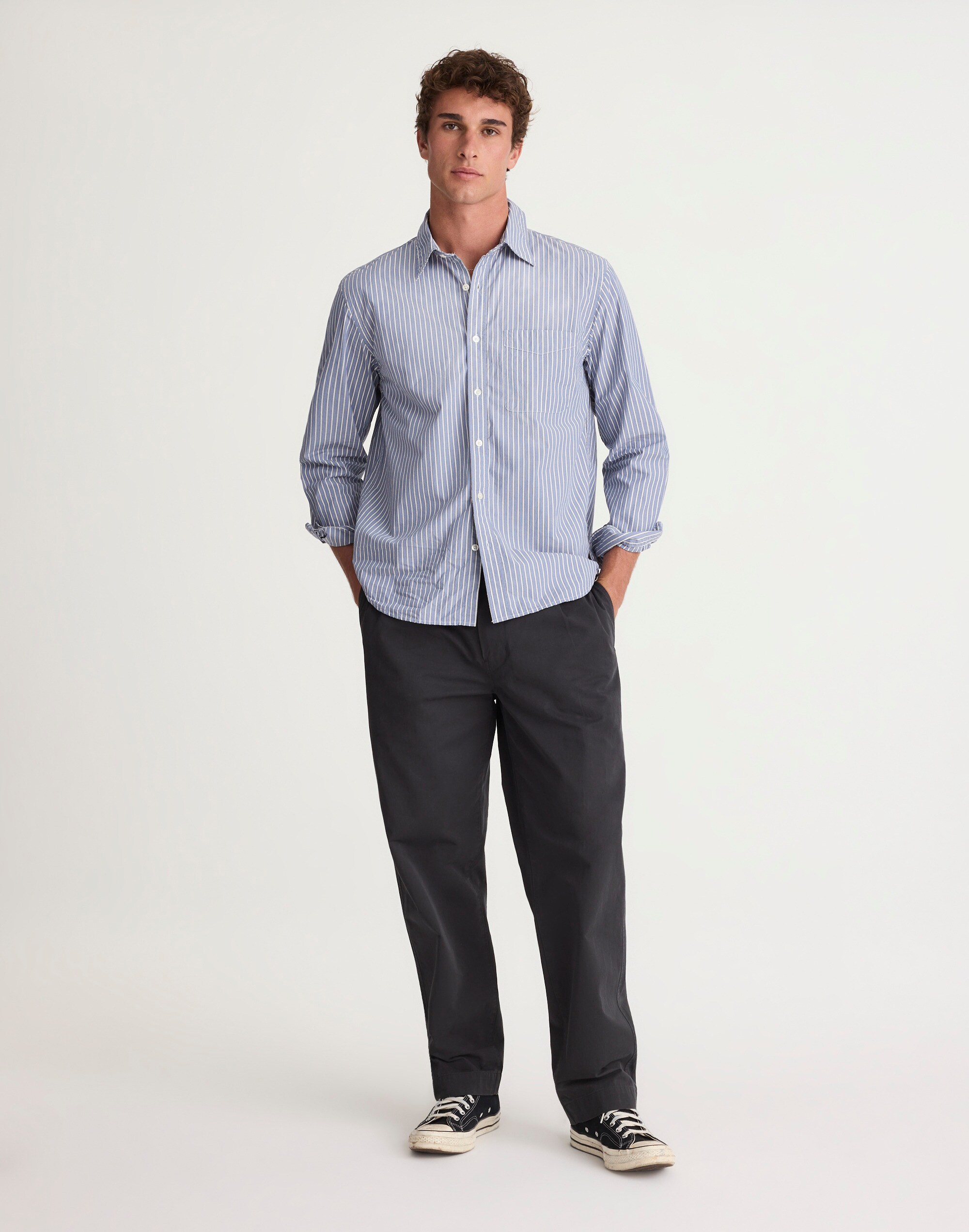 Button-Up Shirt in Crisp Poplin