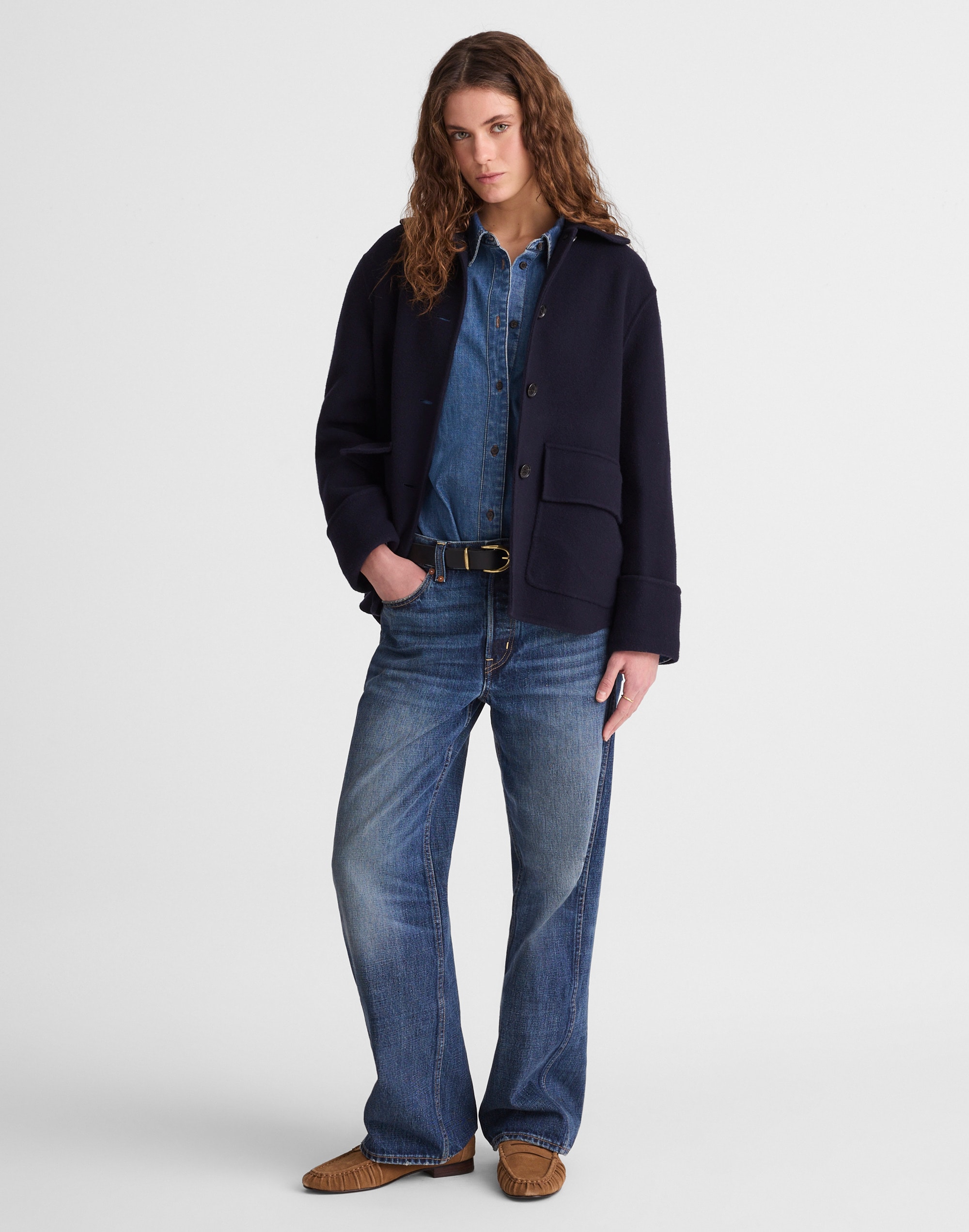 Double-Faced Chore Jacket in Italian Wool Blend