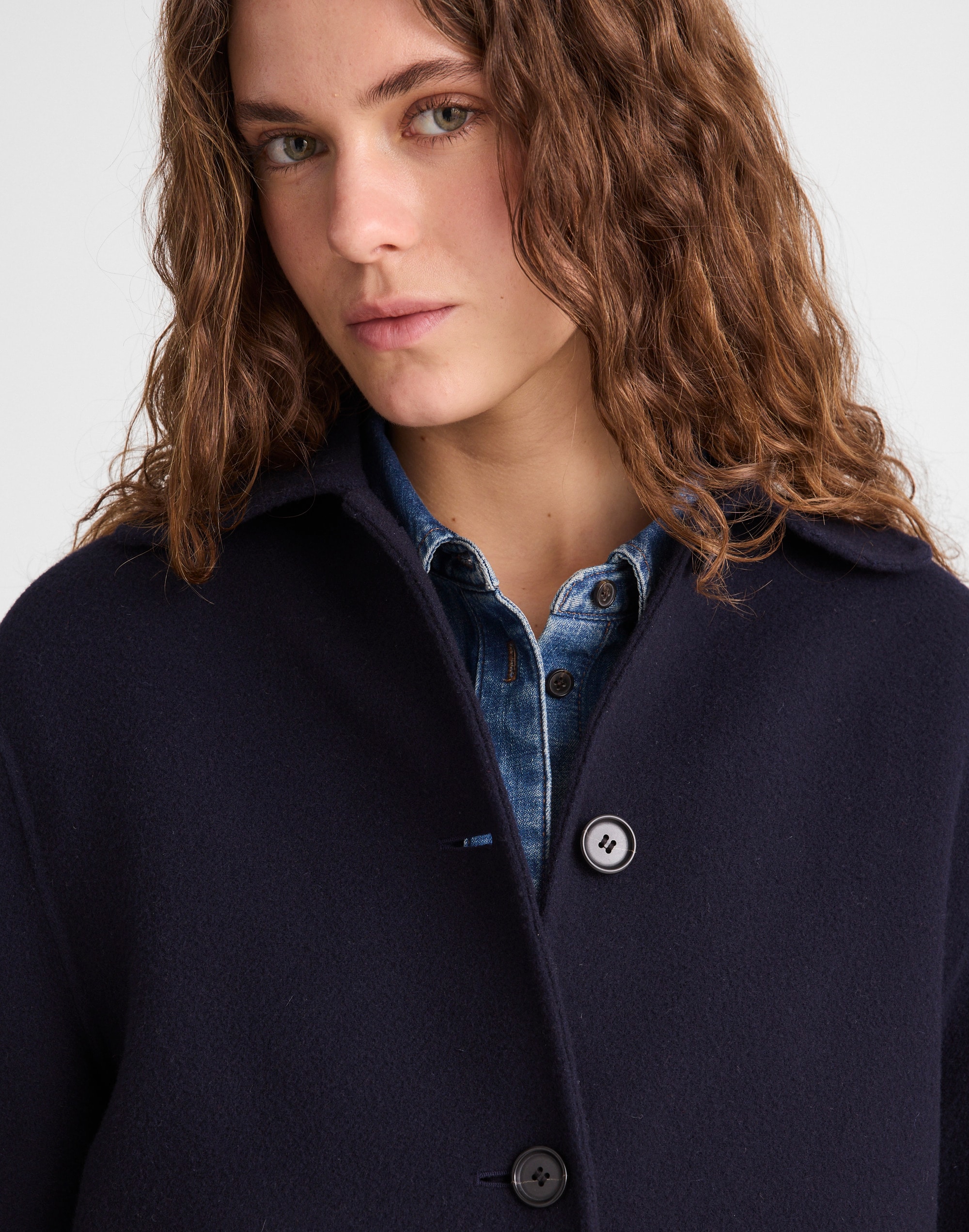 Double-Faced Chore Jacket in Italian Wool Blend
