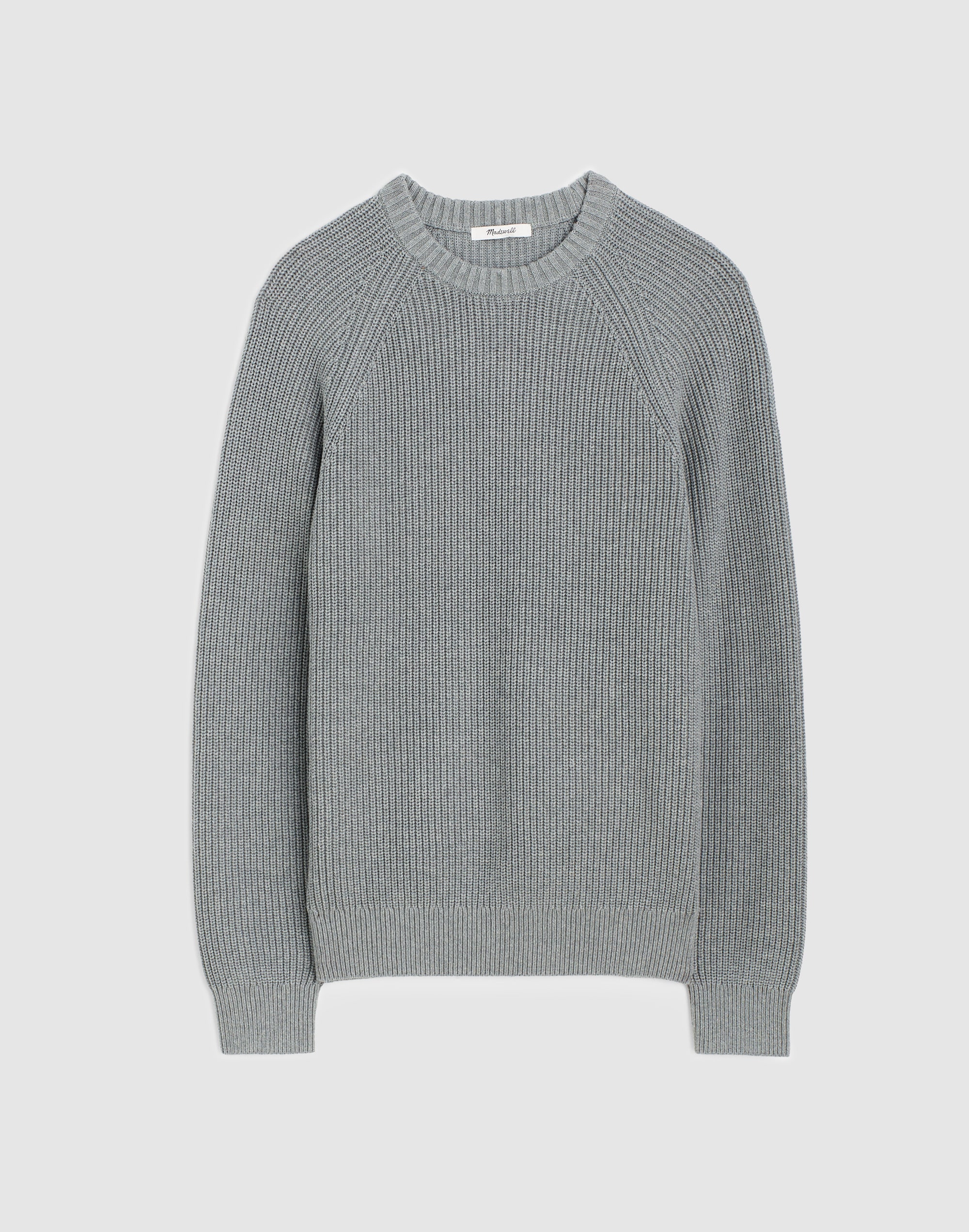 Cotton Shaker-Stitch Crewneck Sweater