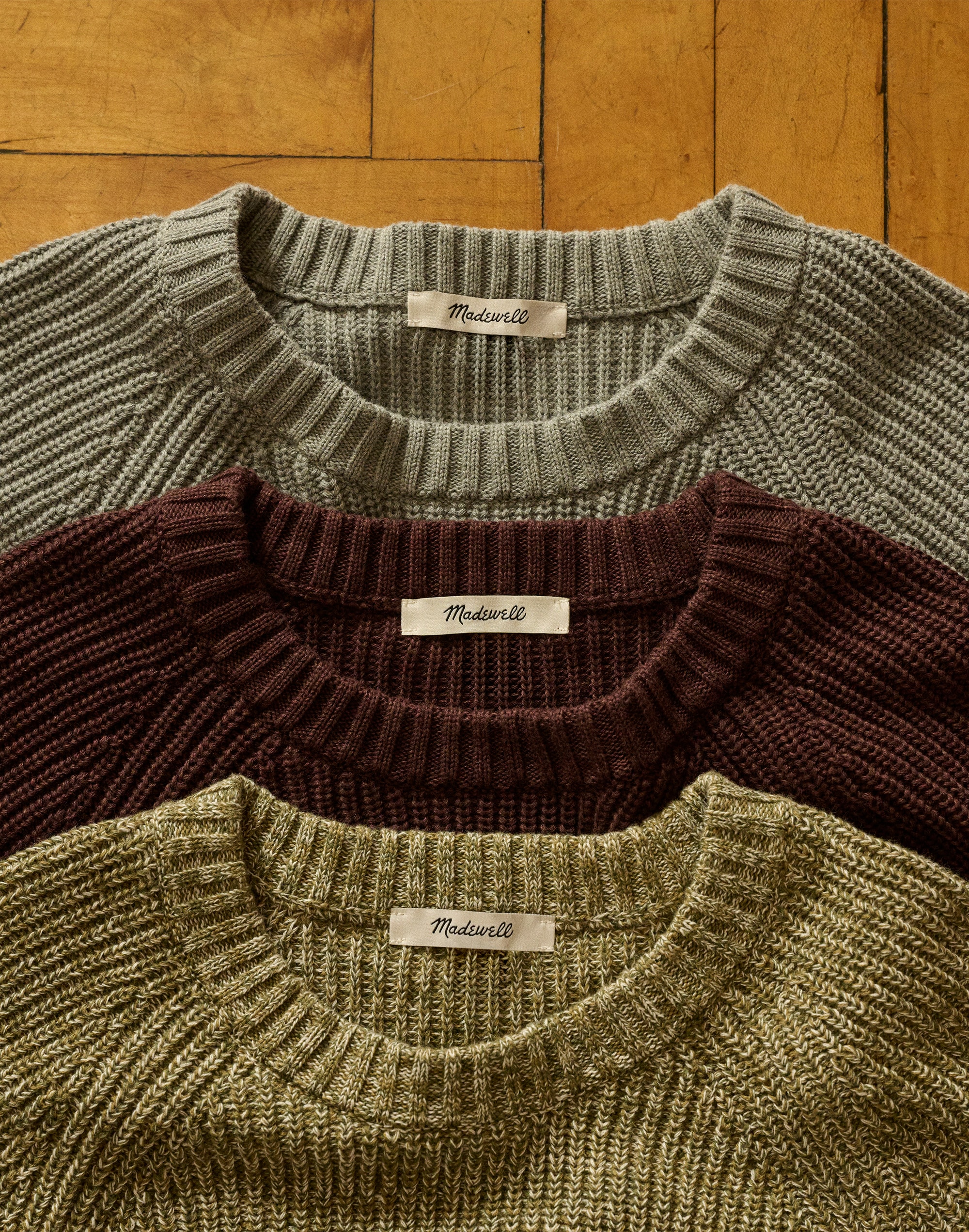 Cotton Shaker-Stitch Crewneck Sweater