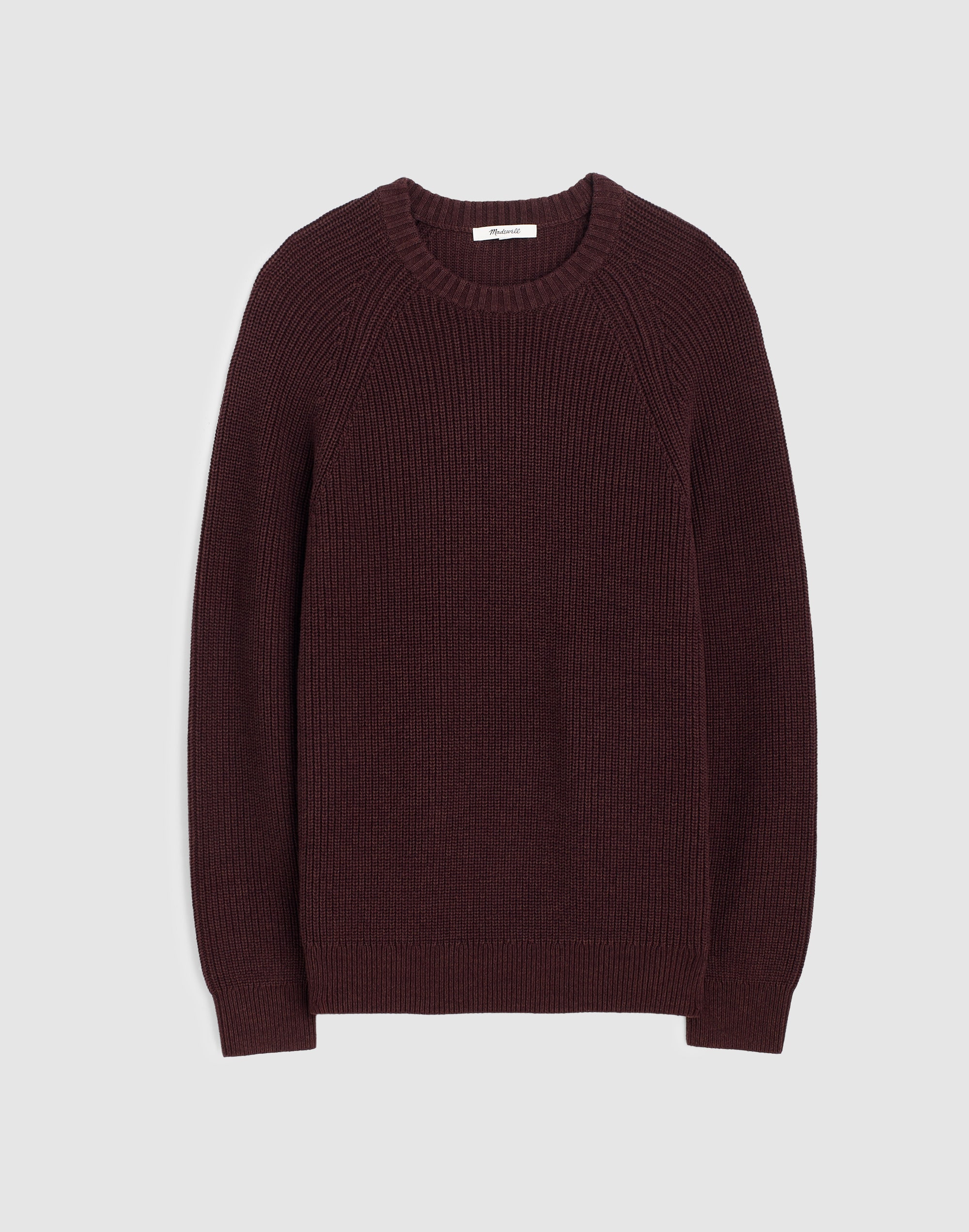 Cotton Shaker-Stitch Crewneck Sweater