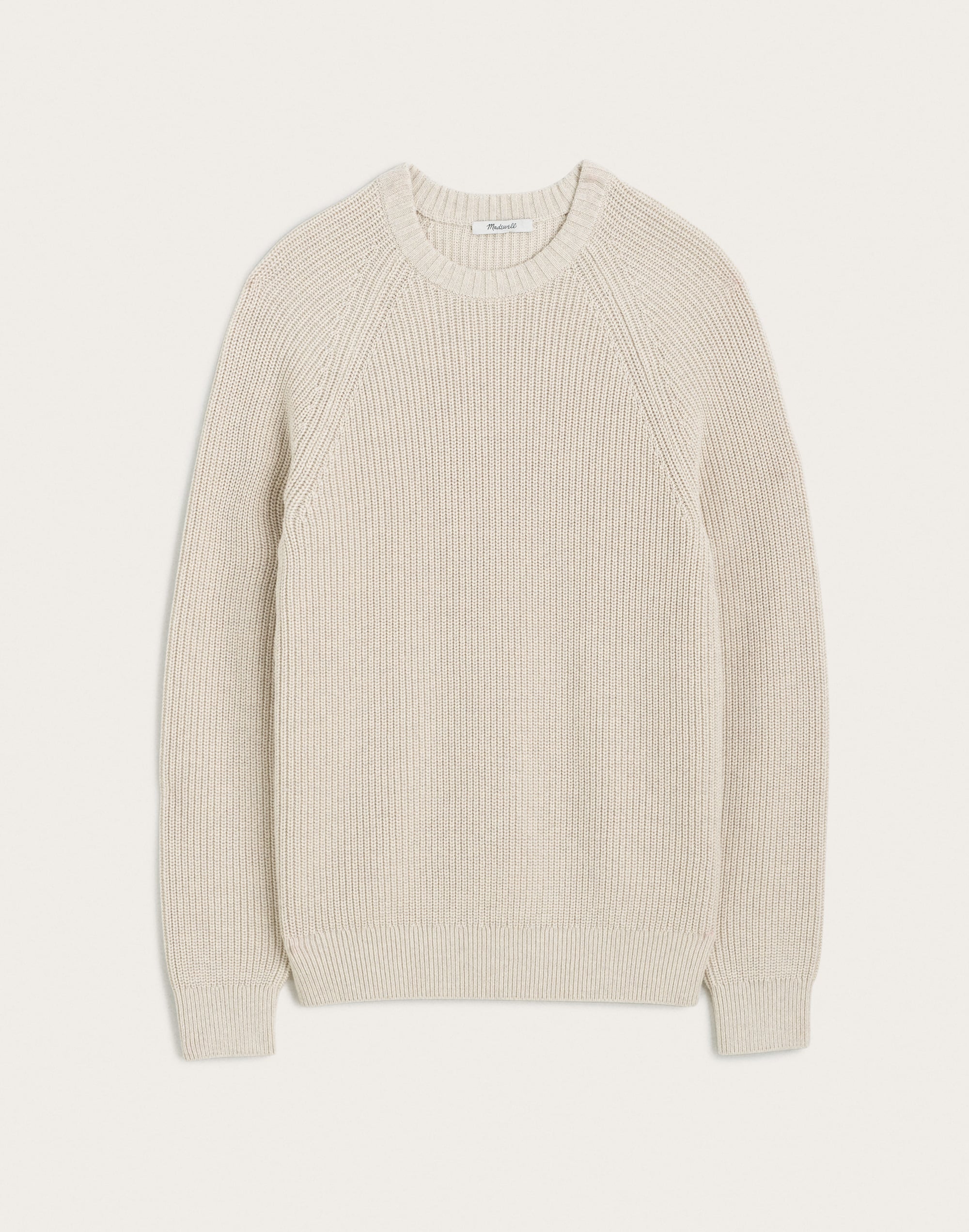 Shaker-Stitch Crewneck Sweater in 100% Cotton