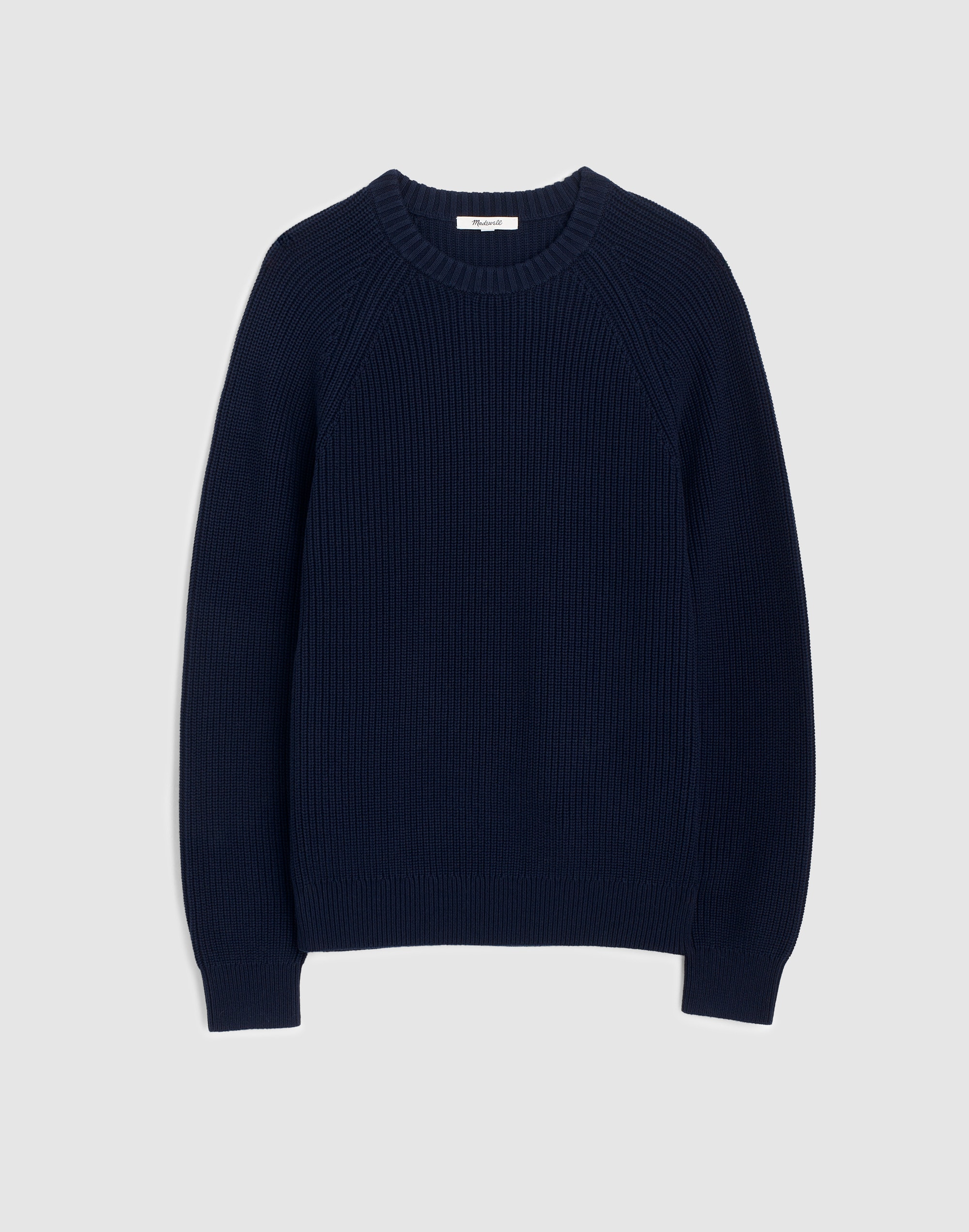 Cotton Shaker-Stitch Crewneck Sweater