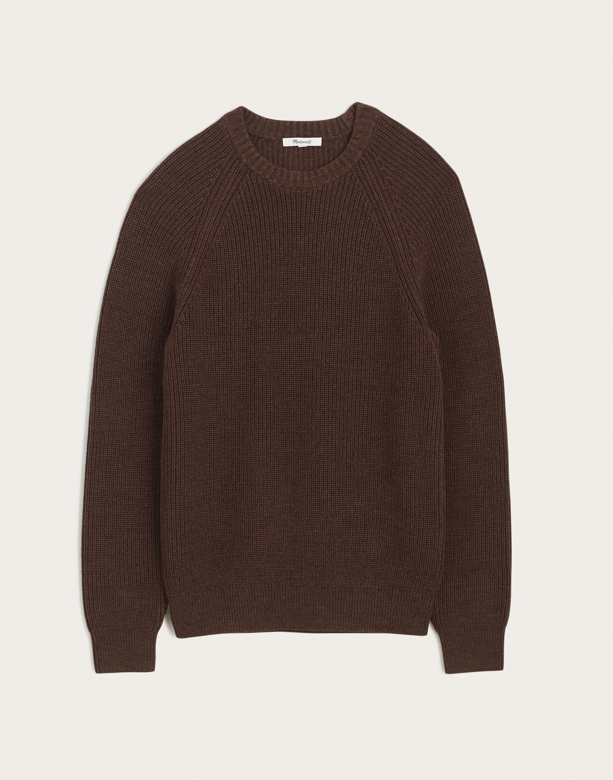 Shaker-Stitch Crewneck Sweater in 100% Cotton