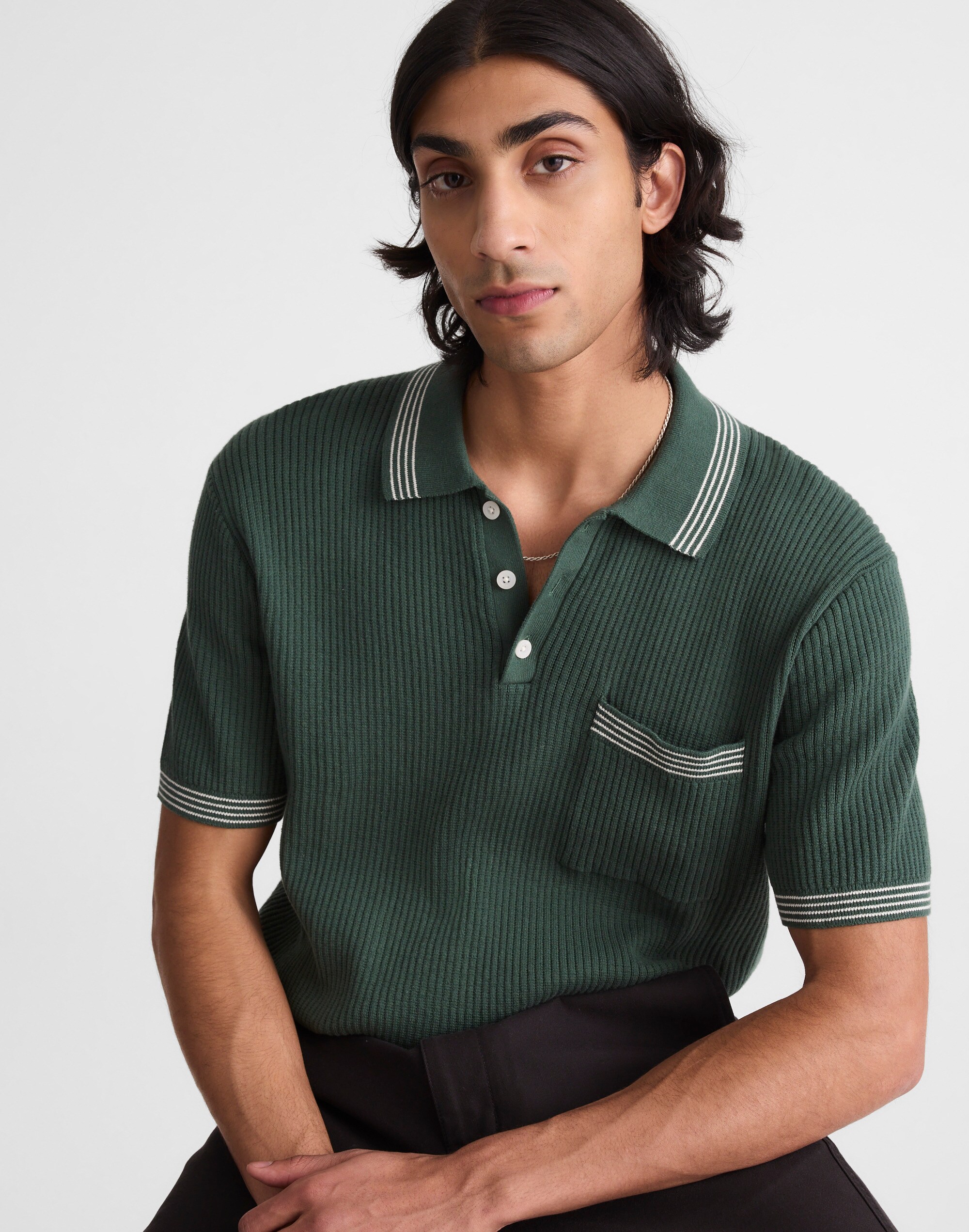 Tipped Sweater Polo