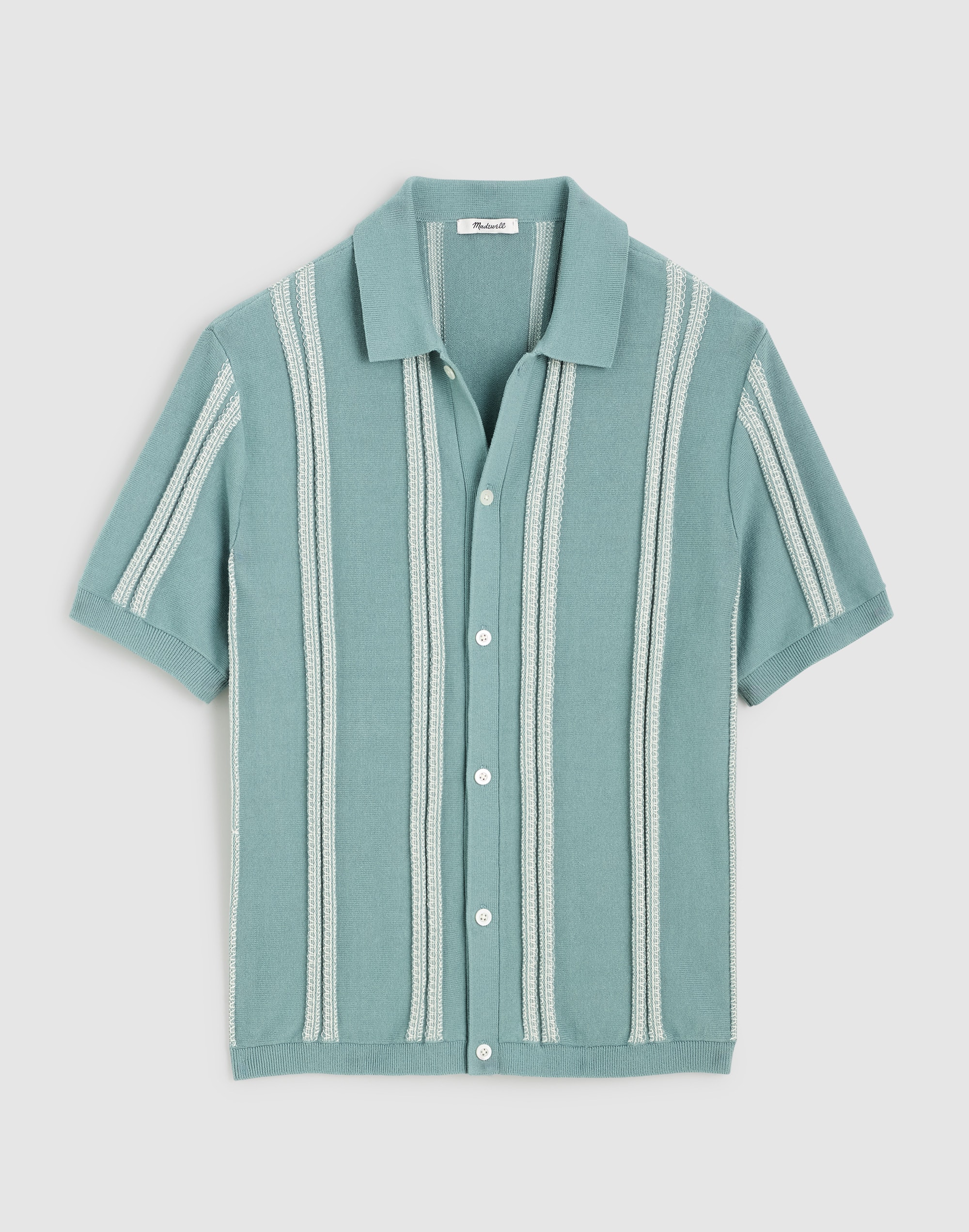 Striped Button-Up Sweater Polo in Everyday Cotton
