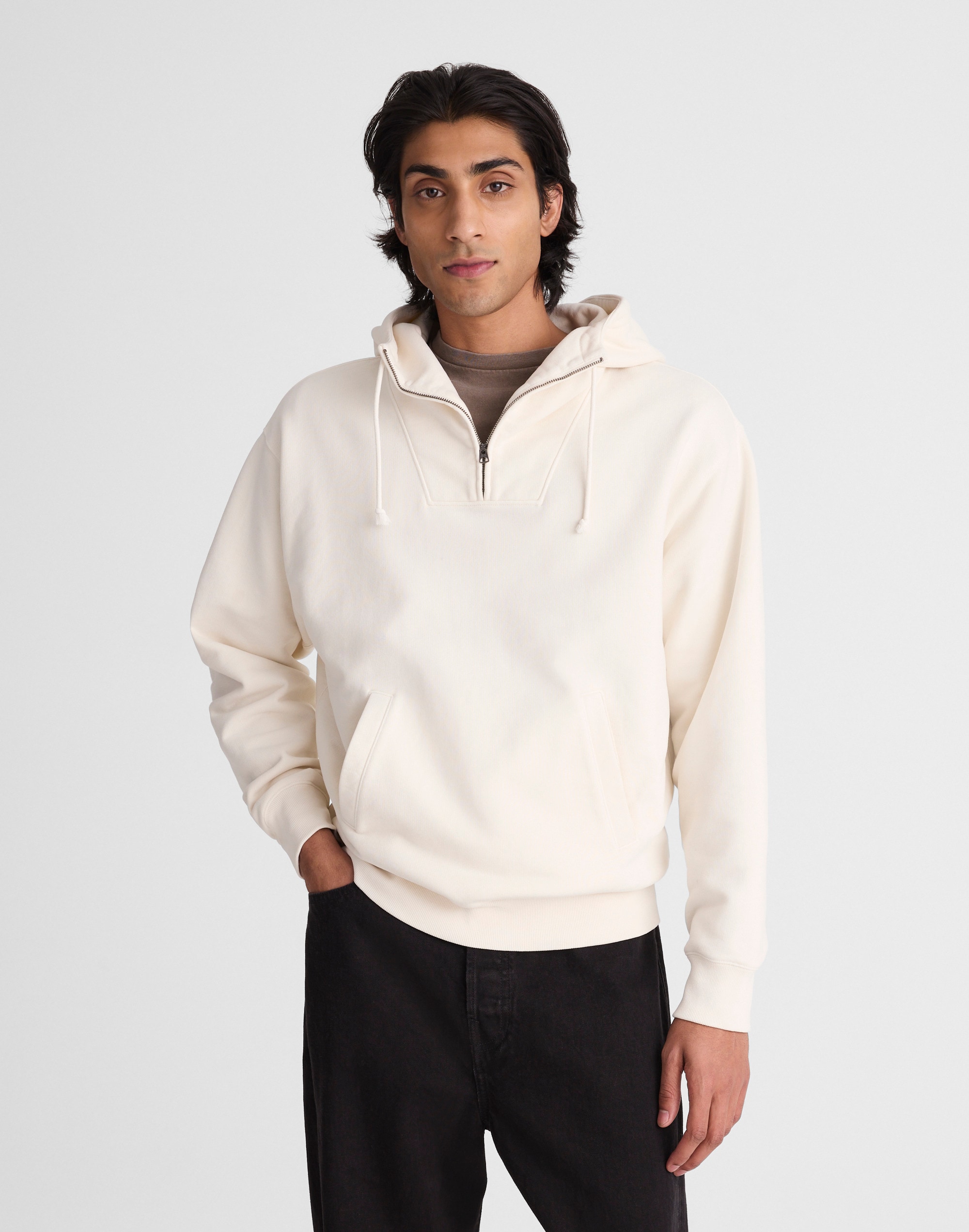 Madewell The Mccarren Field Anorak Sweatshirt In Neutral