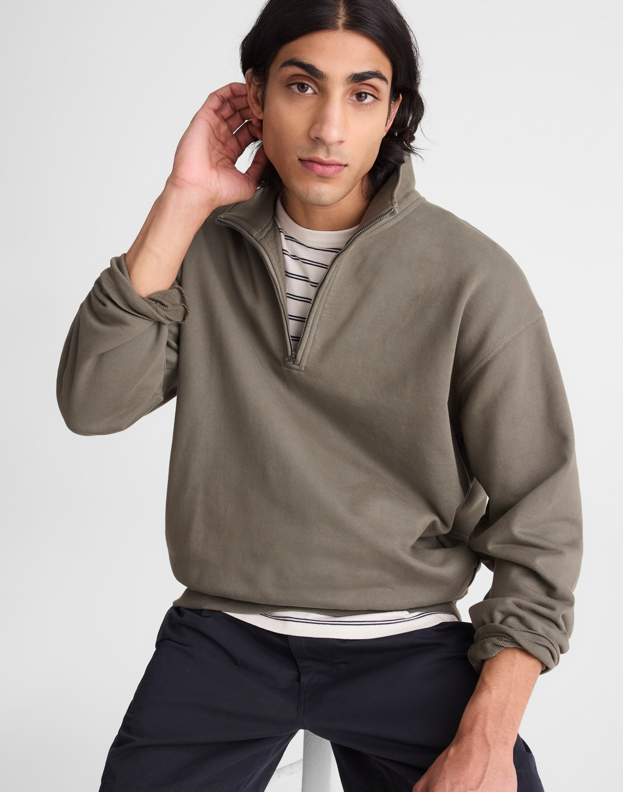 Quarter-Zip Sweatshirt in Loopback Terry