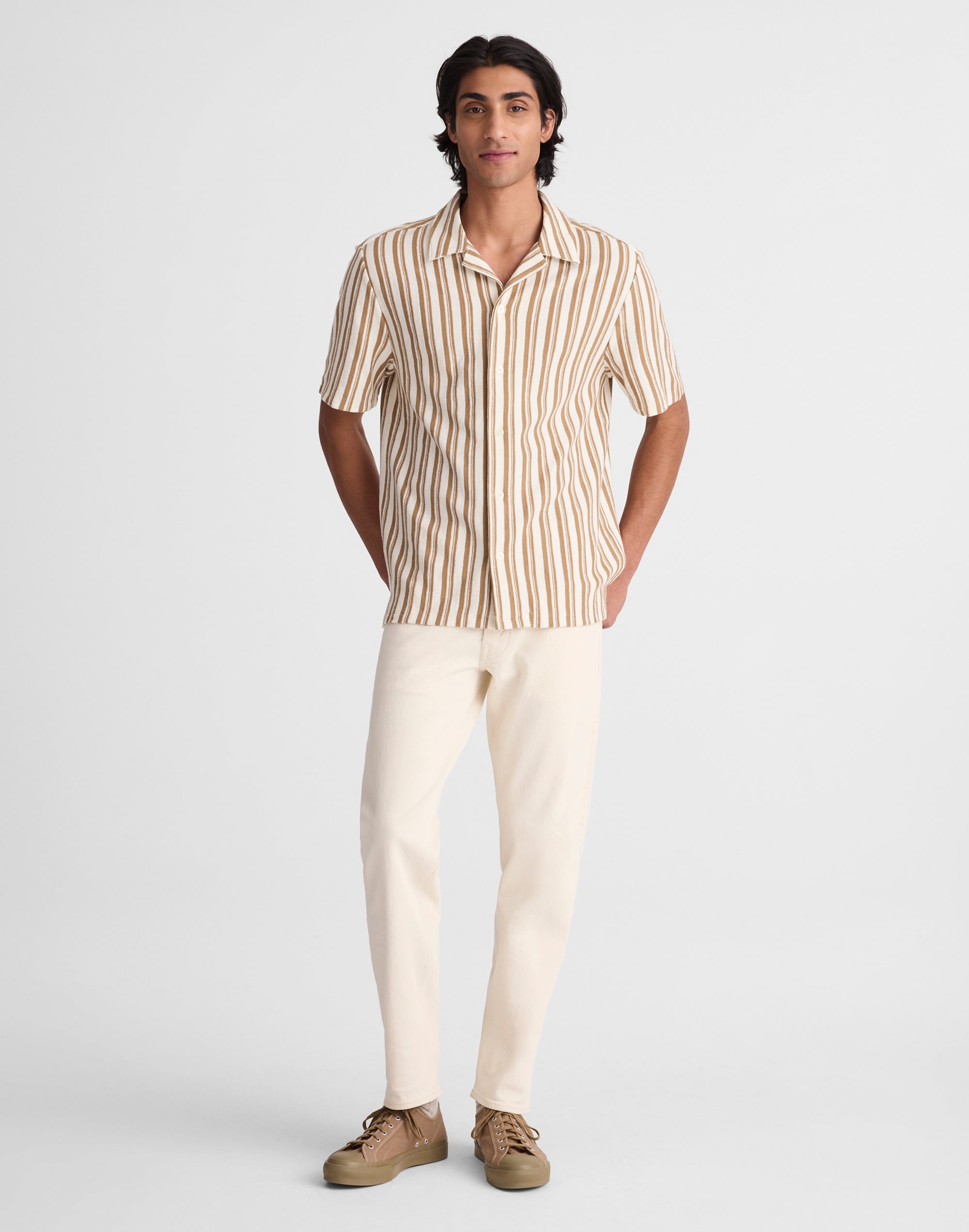 Madewell Cotton Stripe Shirt Stripe Maple Seed In Multi