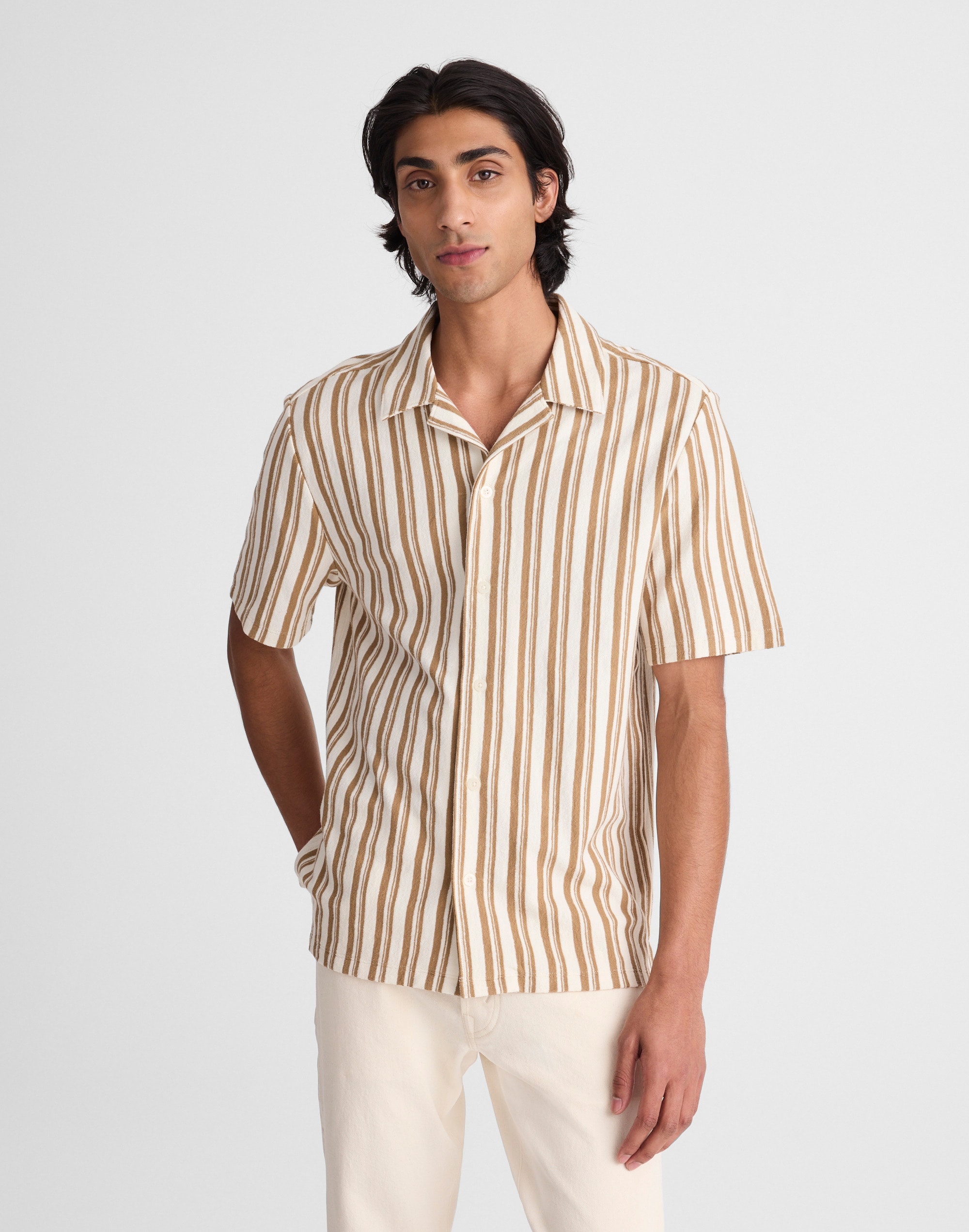 Madewell Cotton Stripe Shirt Stripe Maple Seed In Multi