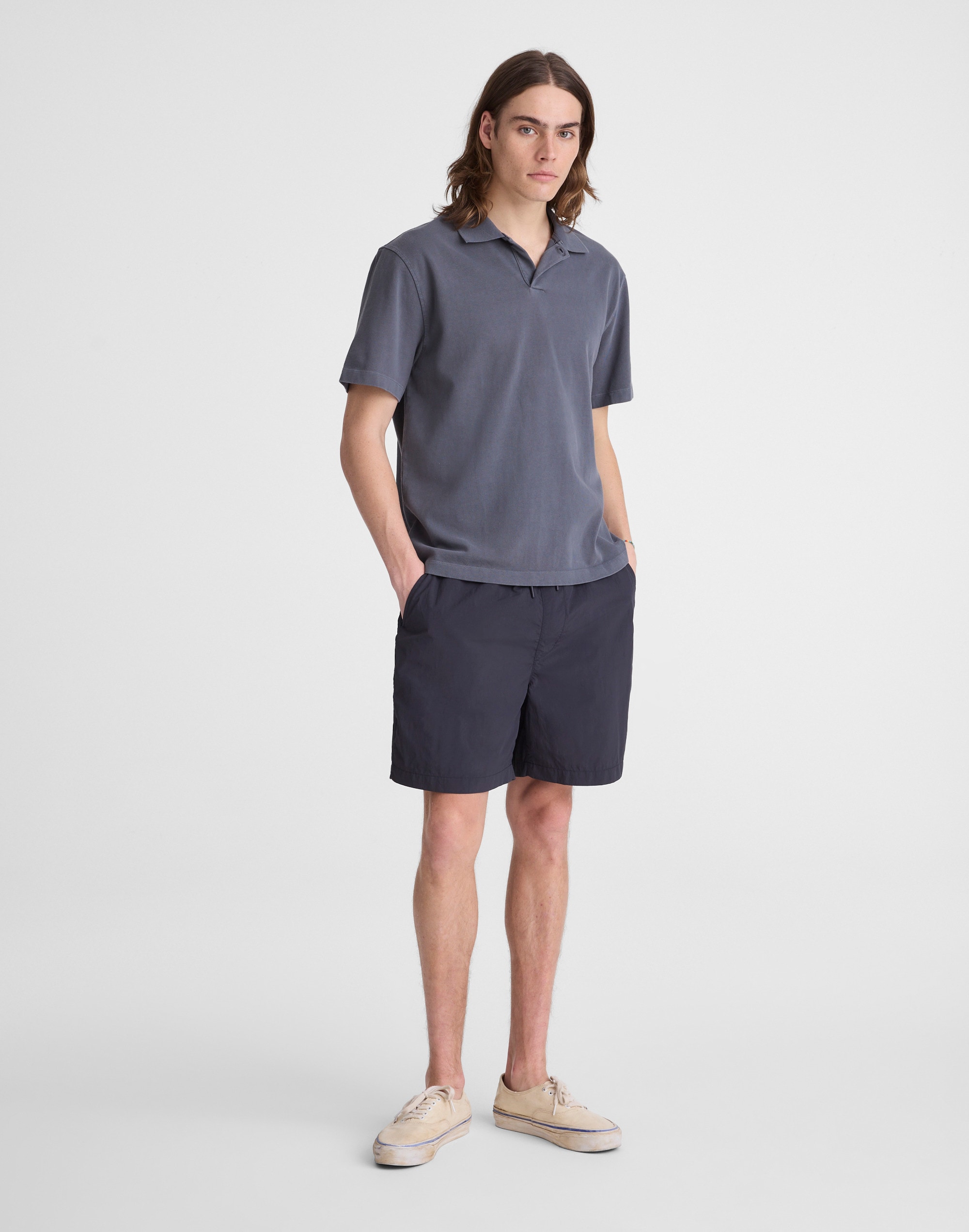 Short-Sleeve Compact-Knit Polo