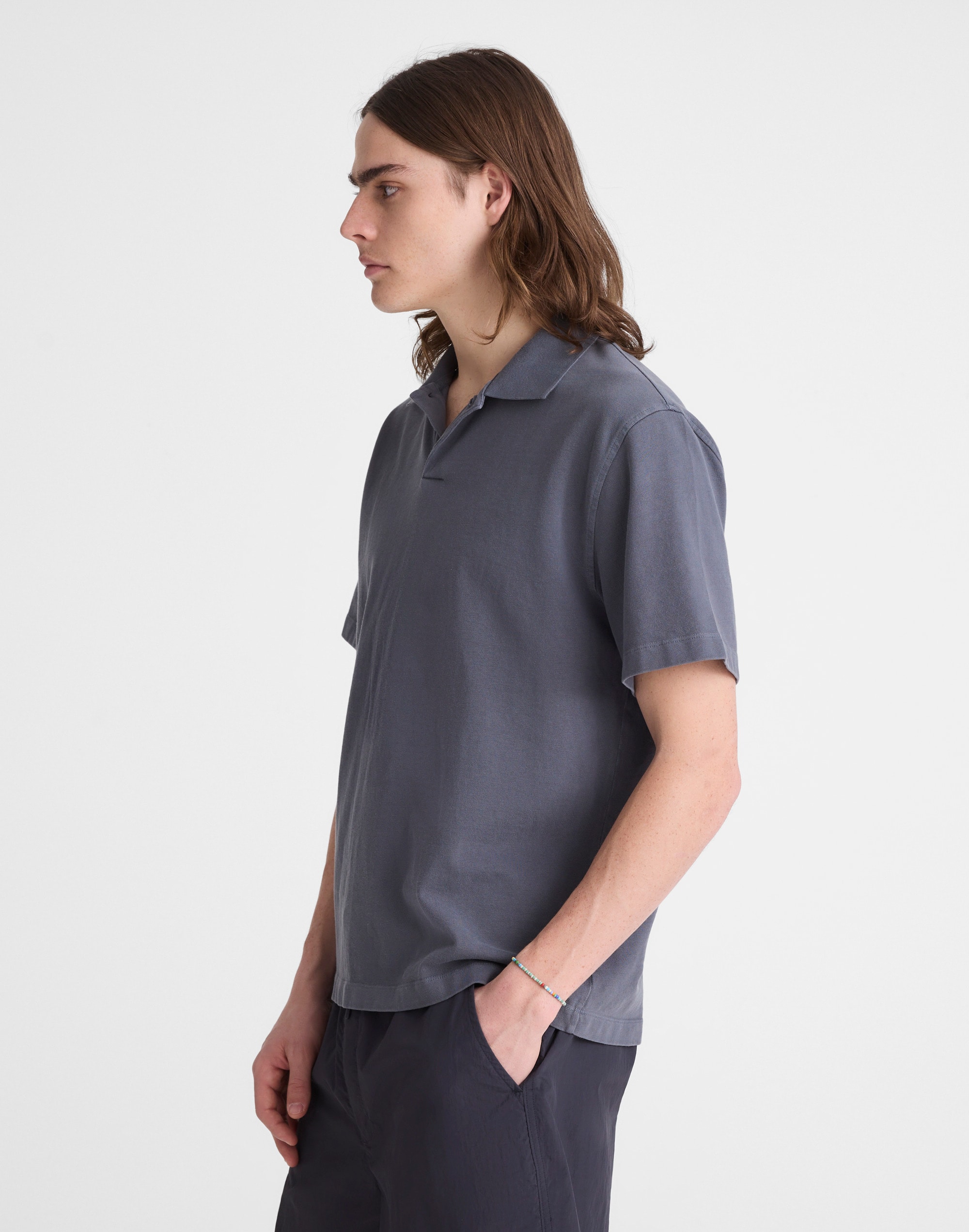 Short-Sleeve Compact-Knit Polo