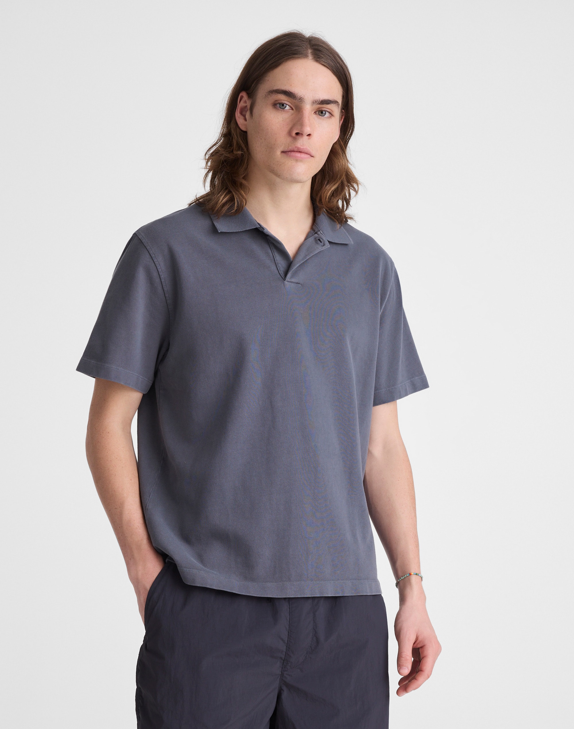 Short-Sleeve Compact-Knit Polo