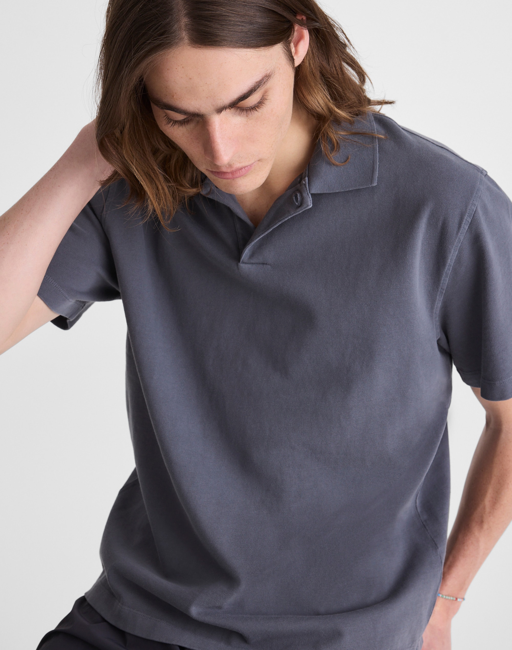 Short-Sleeve Compact-Knit Polo