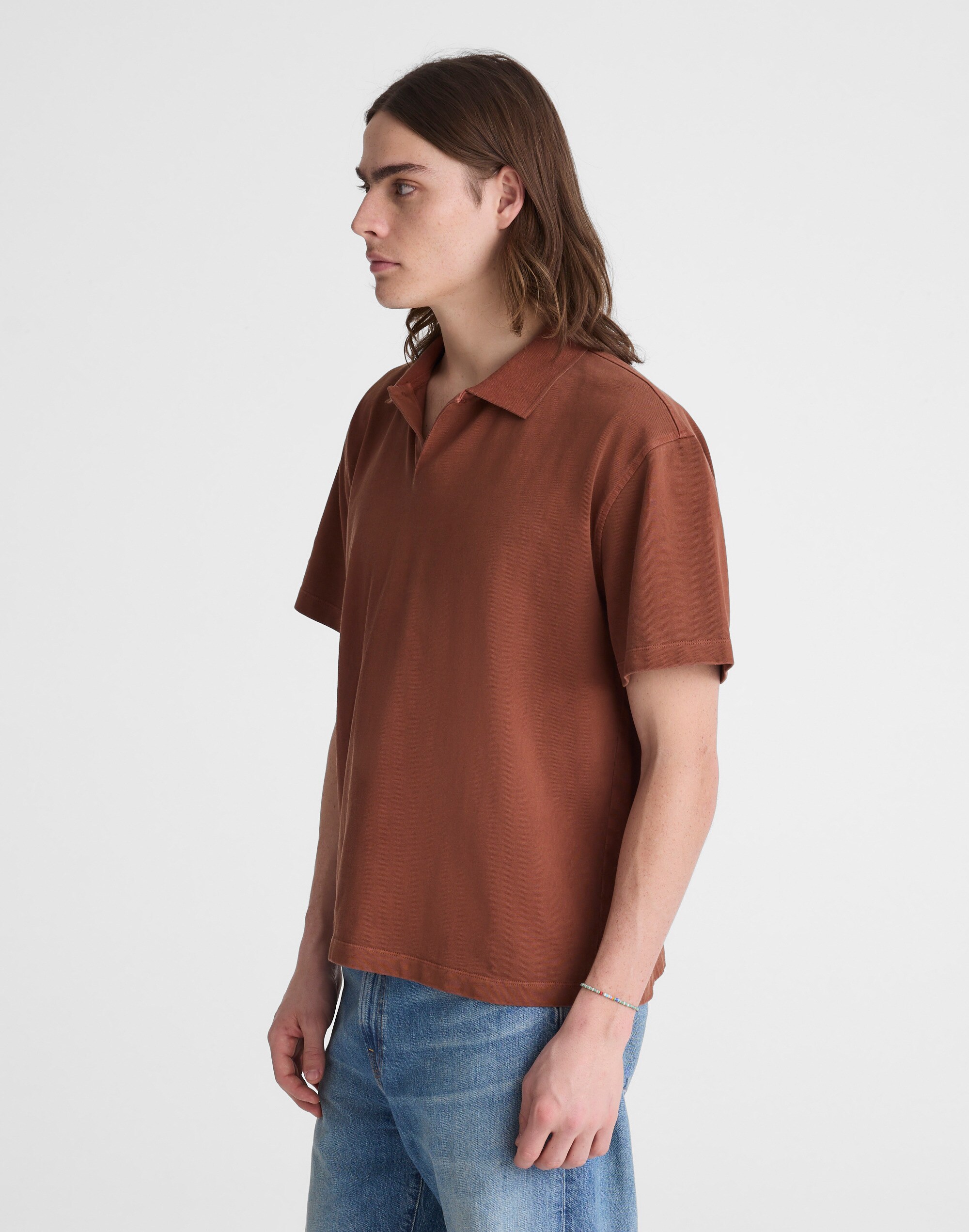 Short-Sleeve Compact-Knit Polo