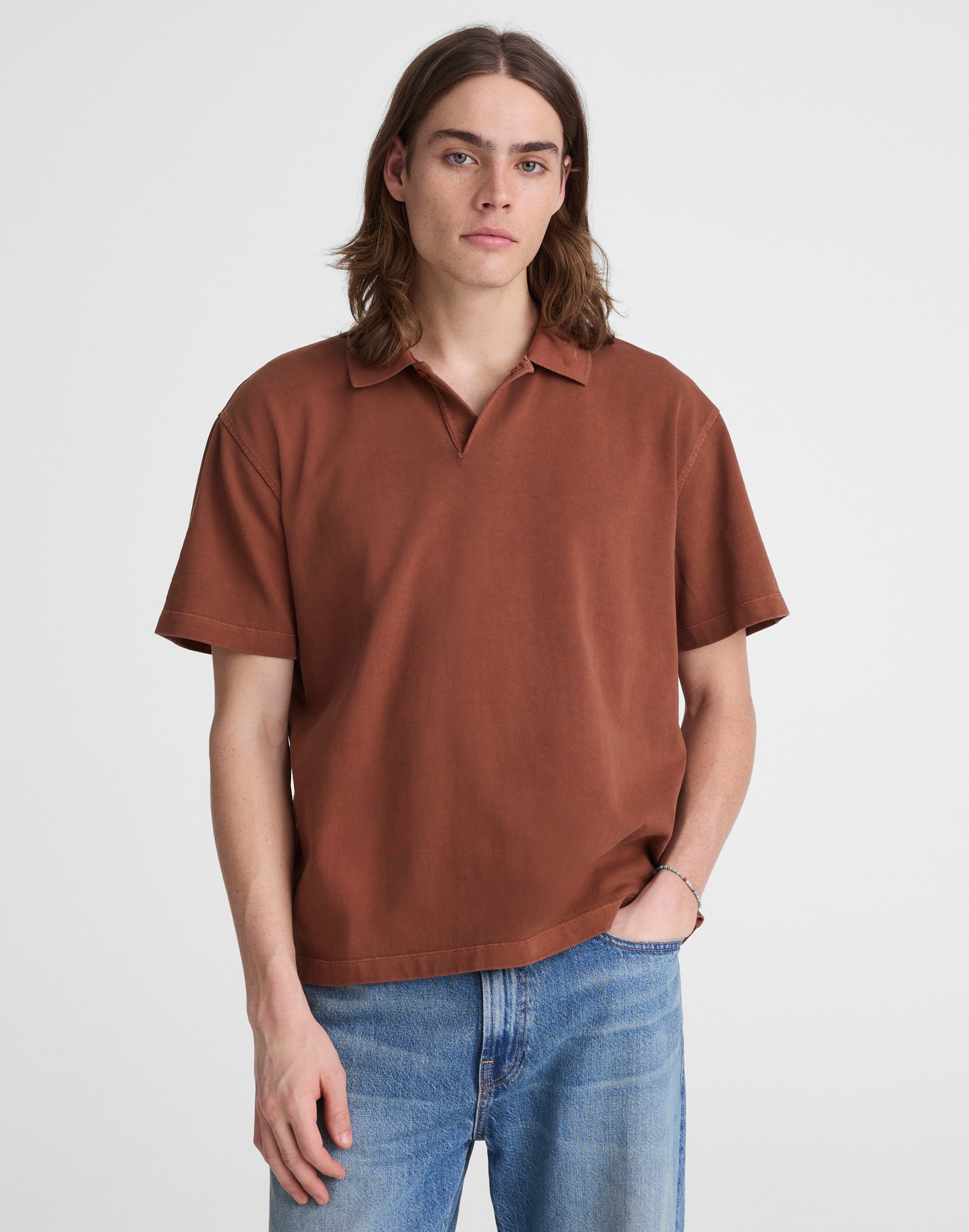 Short-Sleeve Compact-Knit Polo
